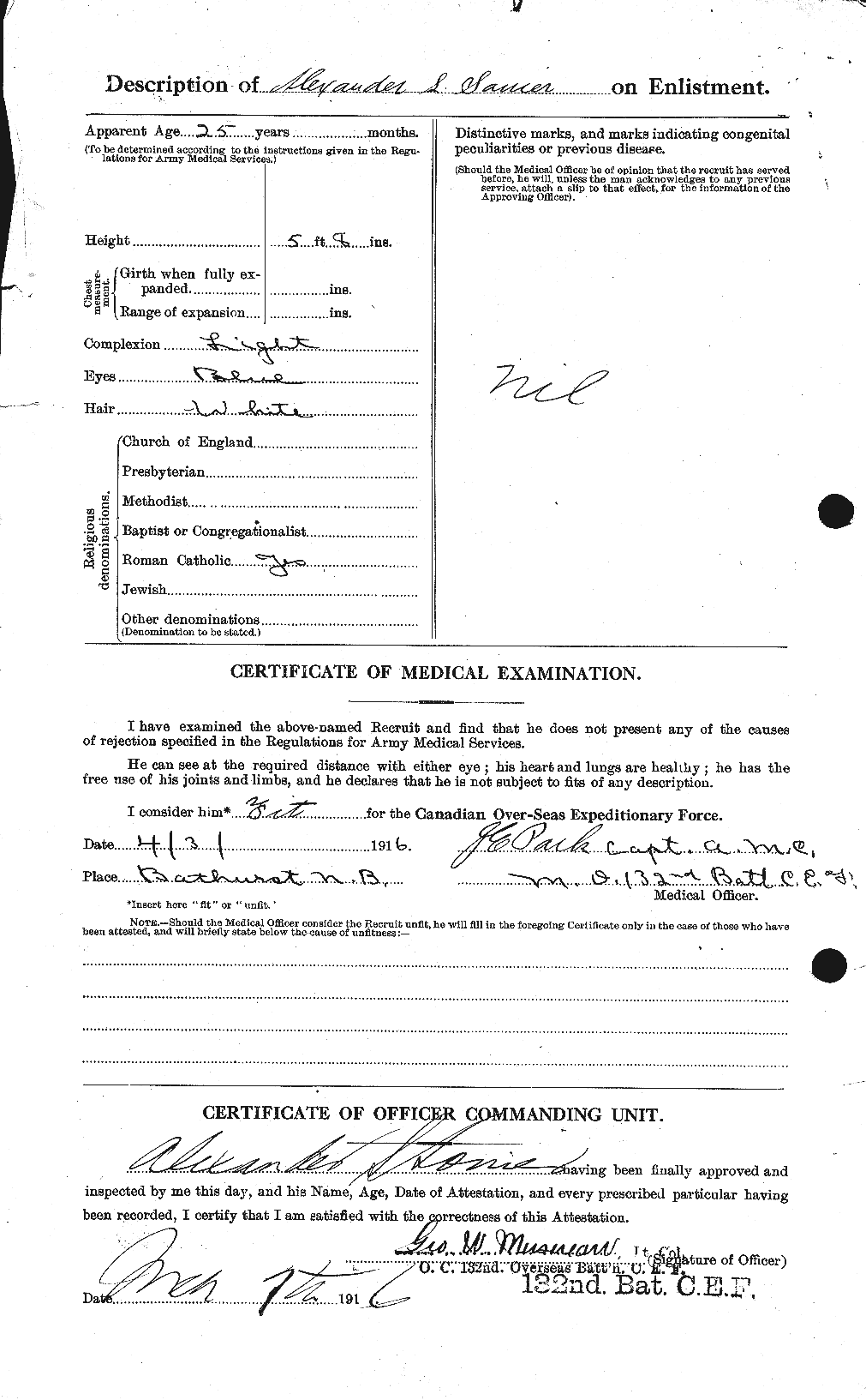 Dossiers du Personnel de la Première Guerre mondiale - CEC 111043b
