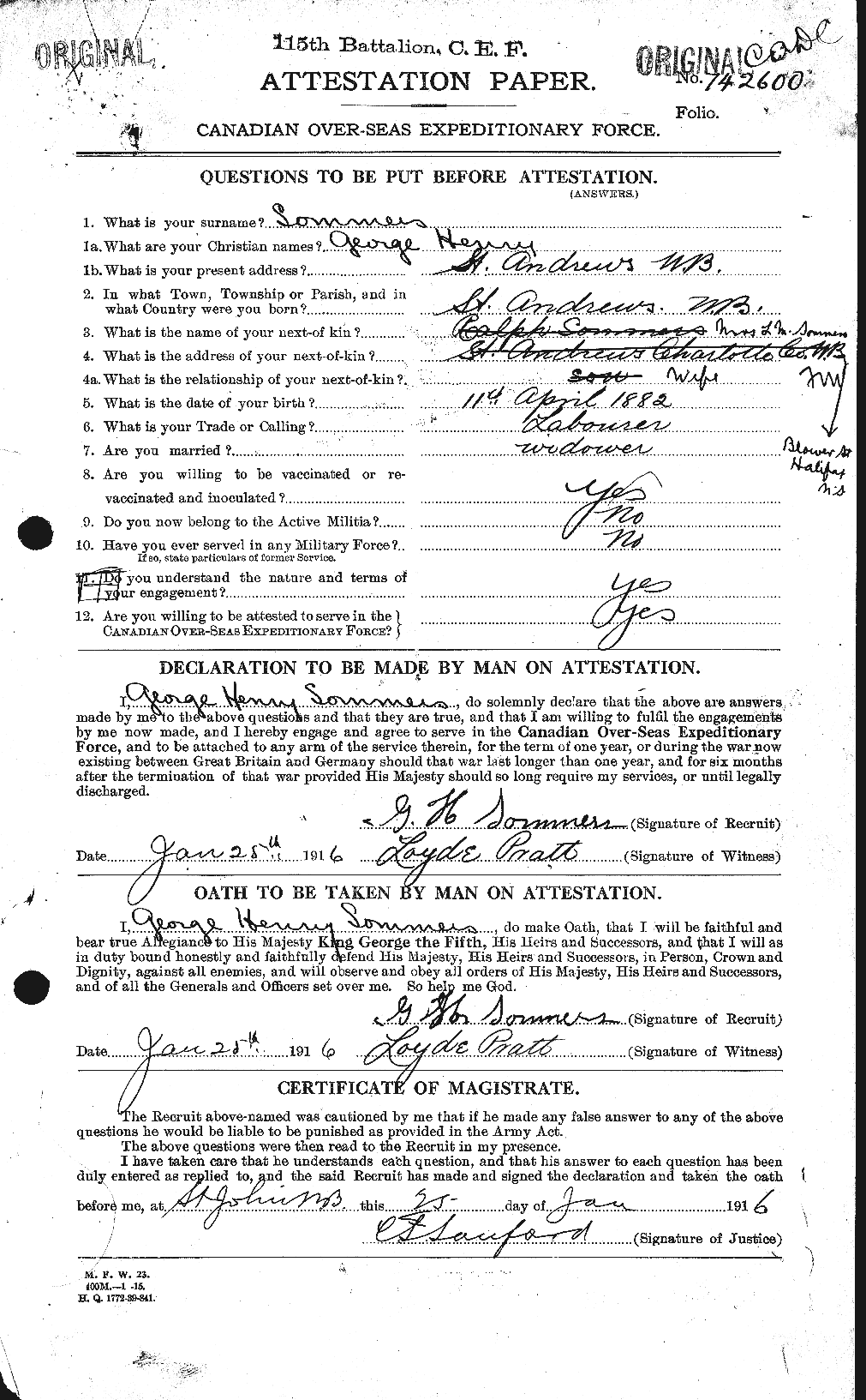 Personnel Records of the First World War - CEF 111202a
