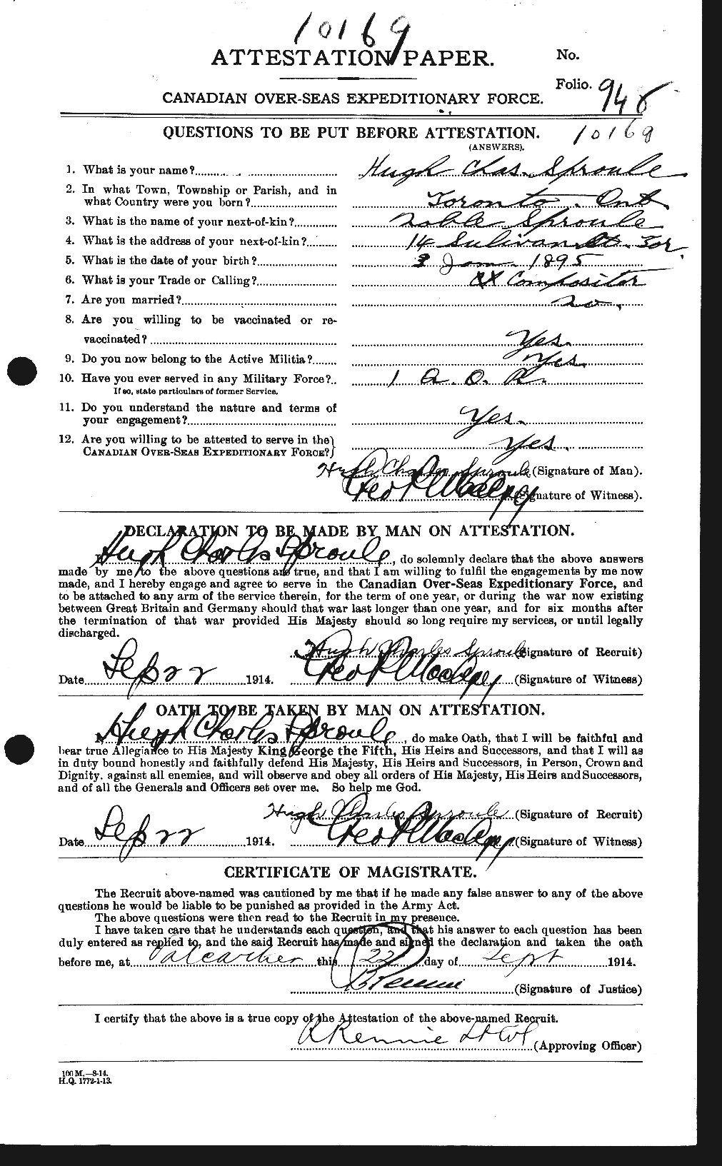 Personnel Records of the First World War - CEF 111927a