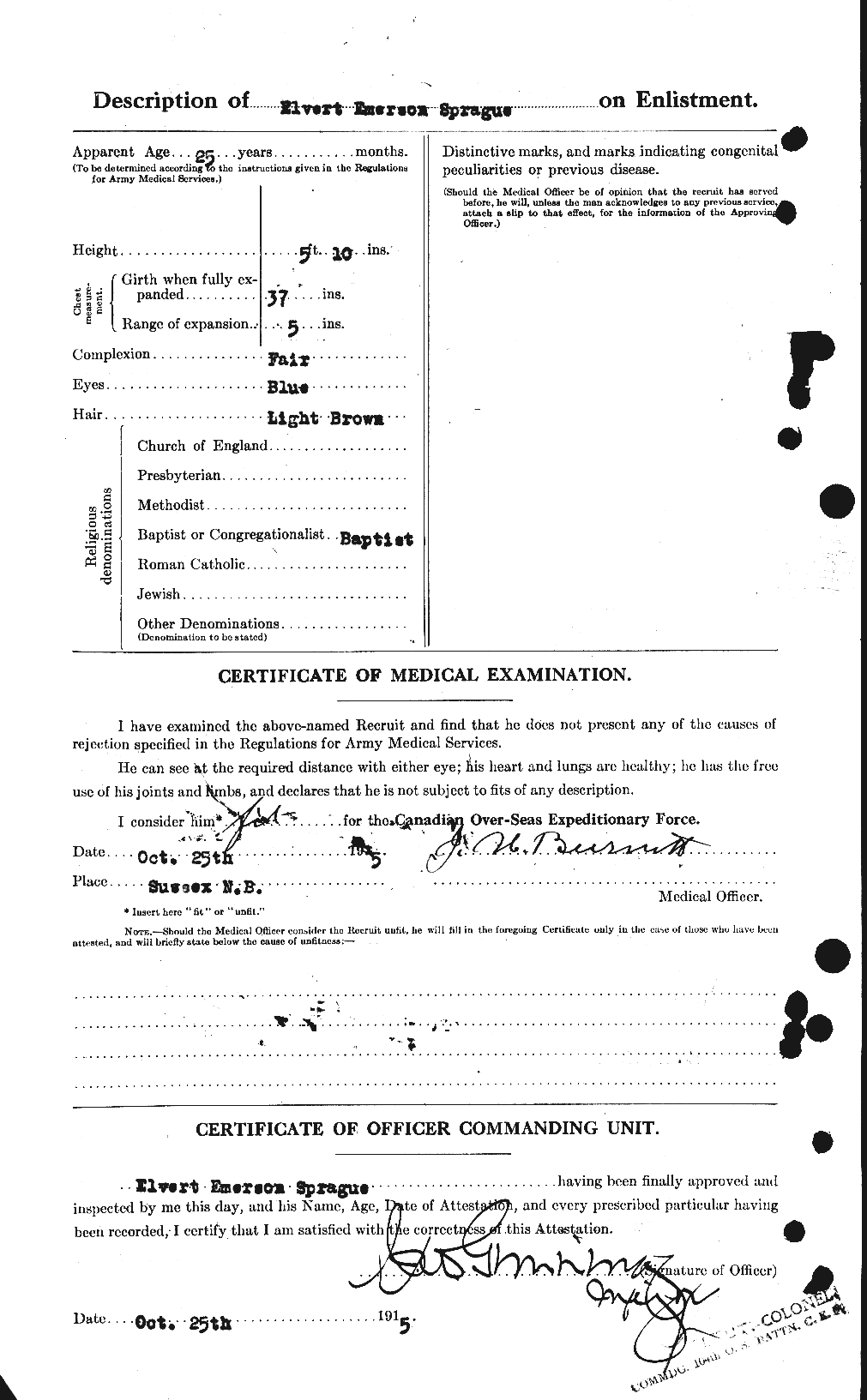 Personnel Records of the First World War - CEF 113140b