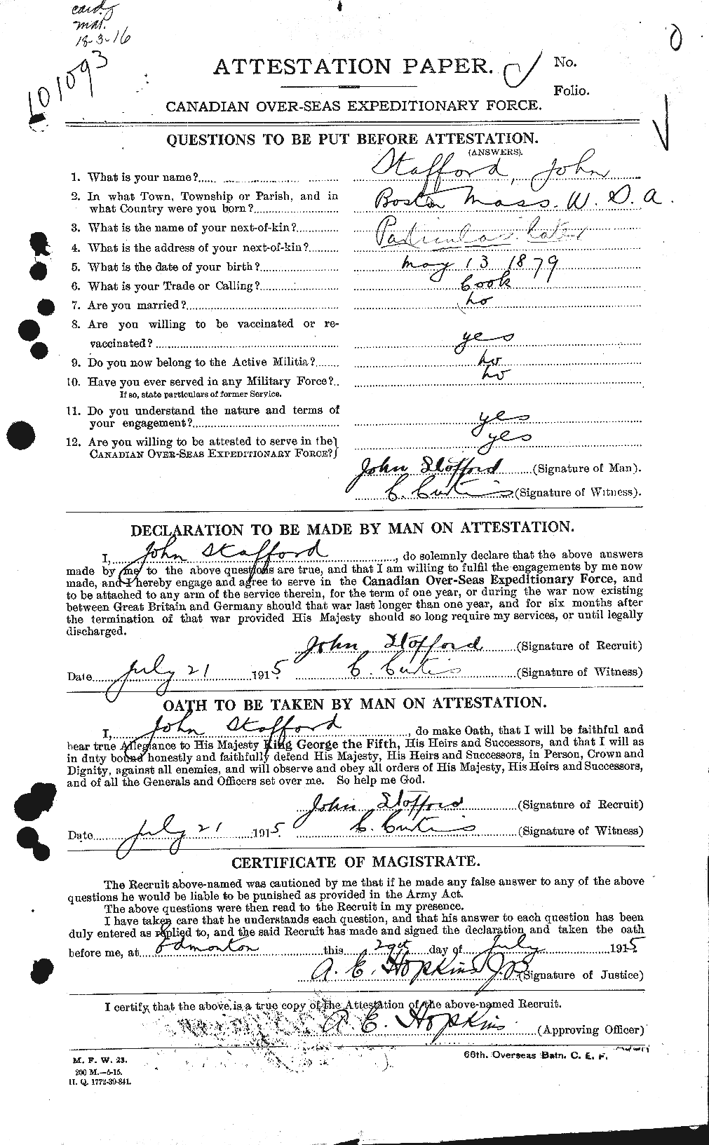 Personnel Records of the First World War - CEF 113259a