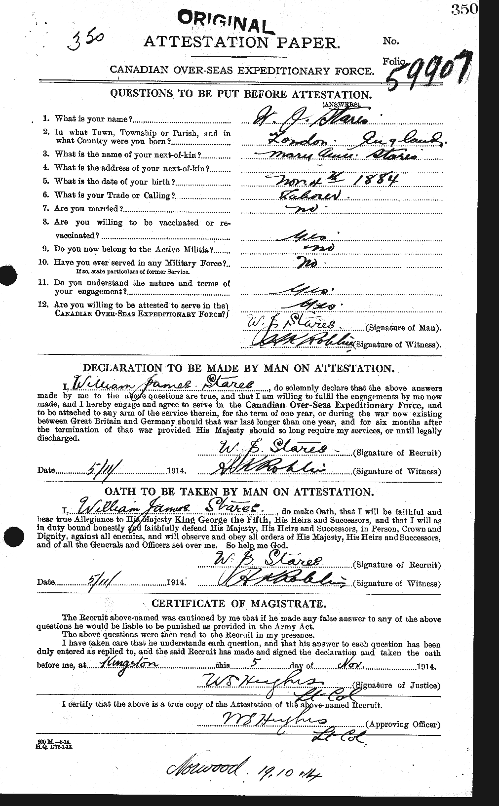 Personnel Records of the First World War - CEF 113484a
