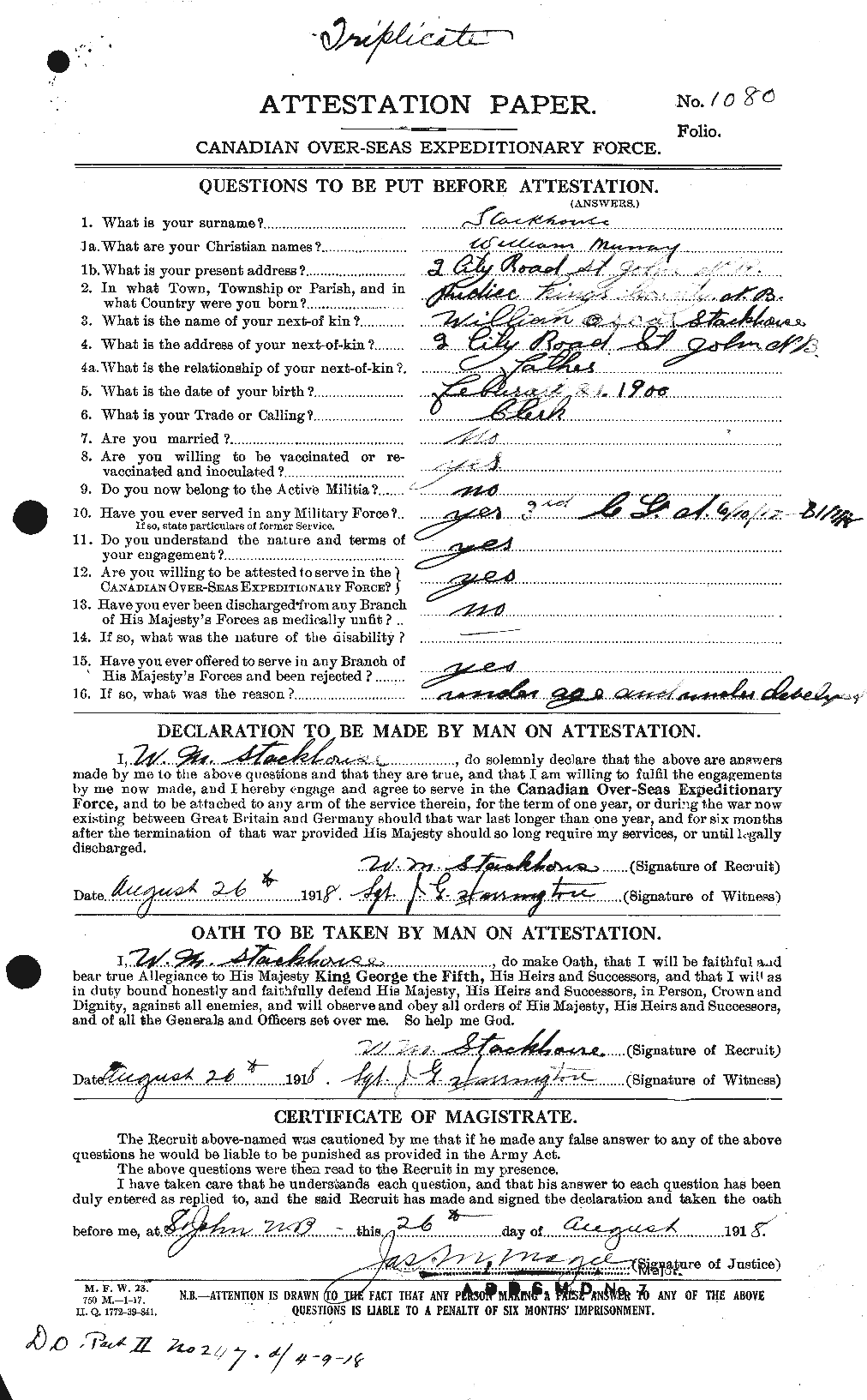 Personnel Records of the First World War - CEF 113536a