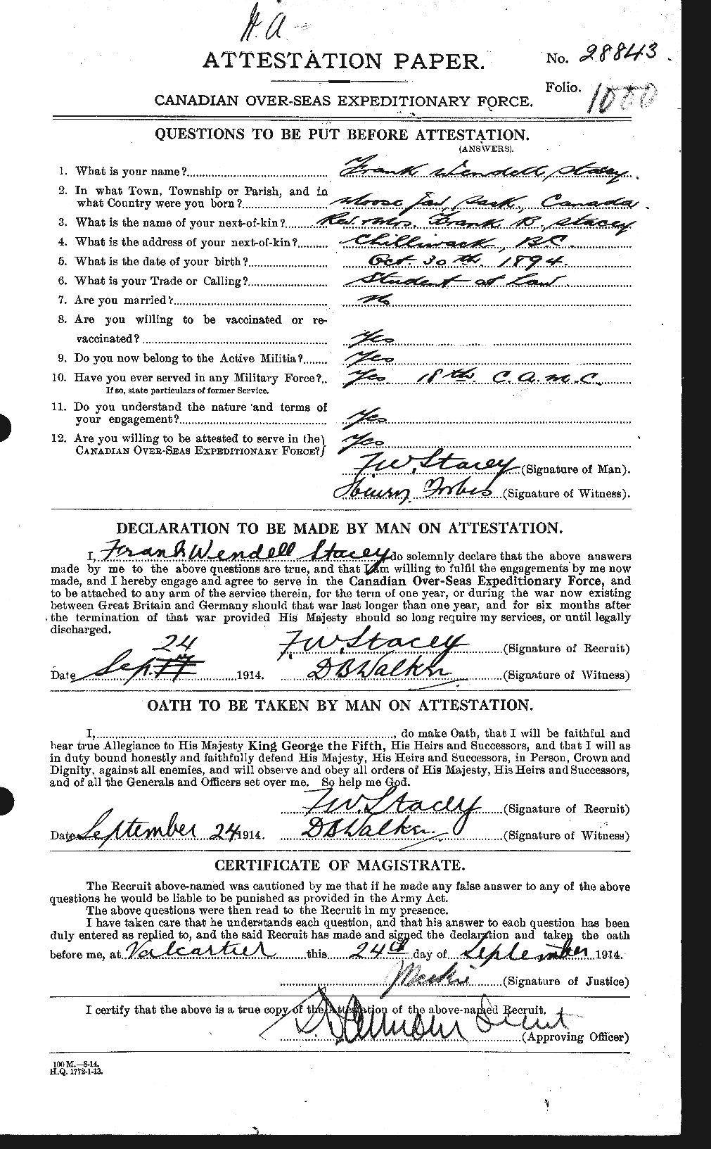 Personnel Records of the First World War - CEF 113770a