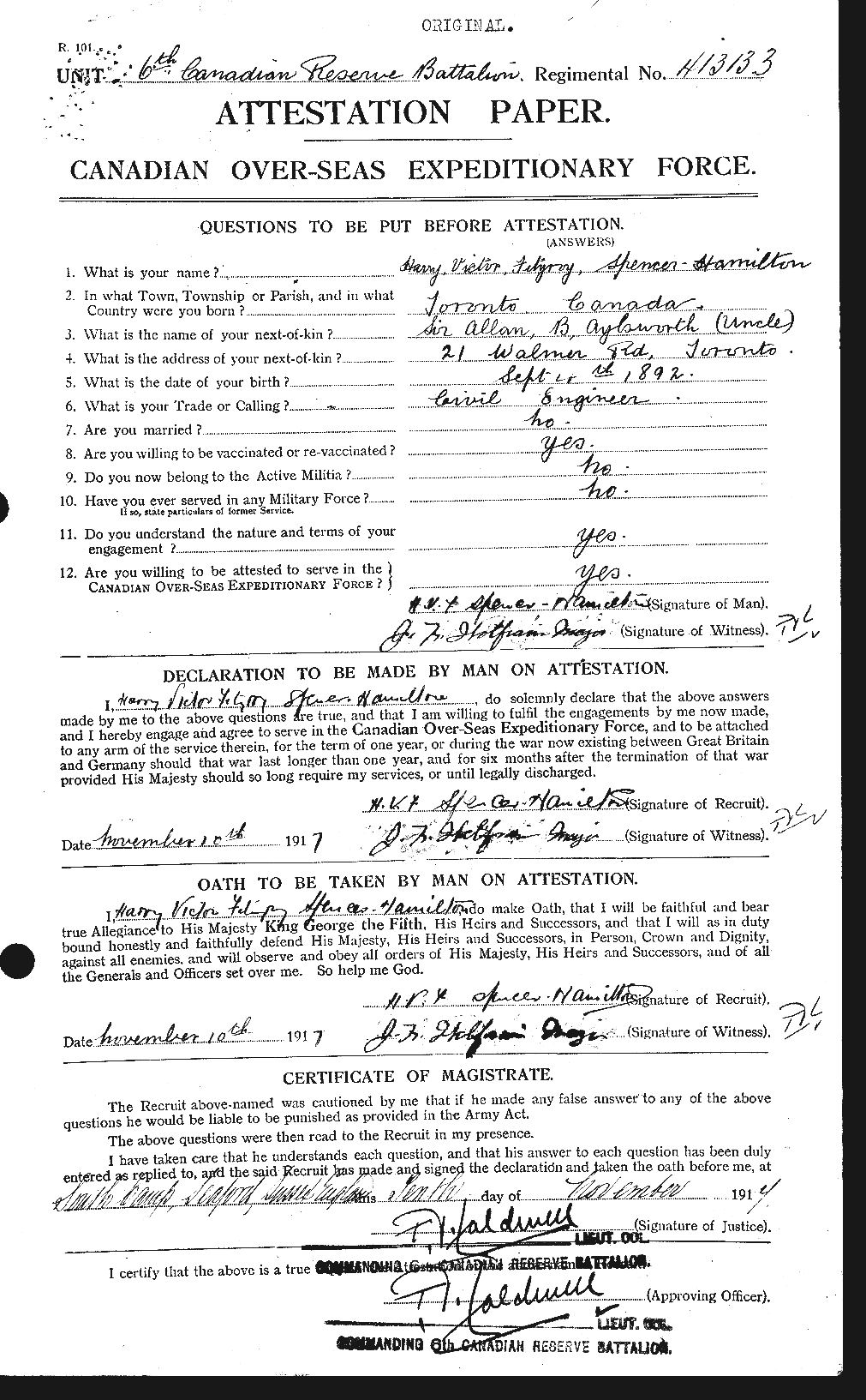 Personnel Records of the First World War - CEF 113985a