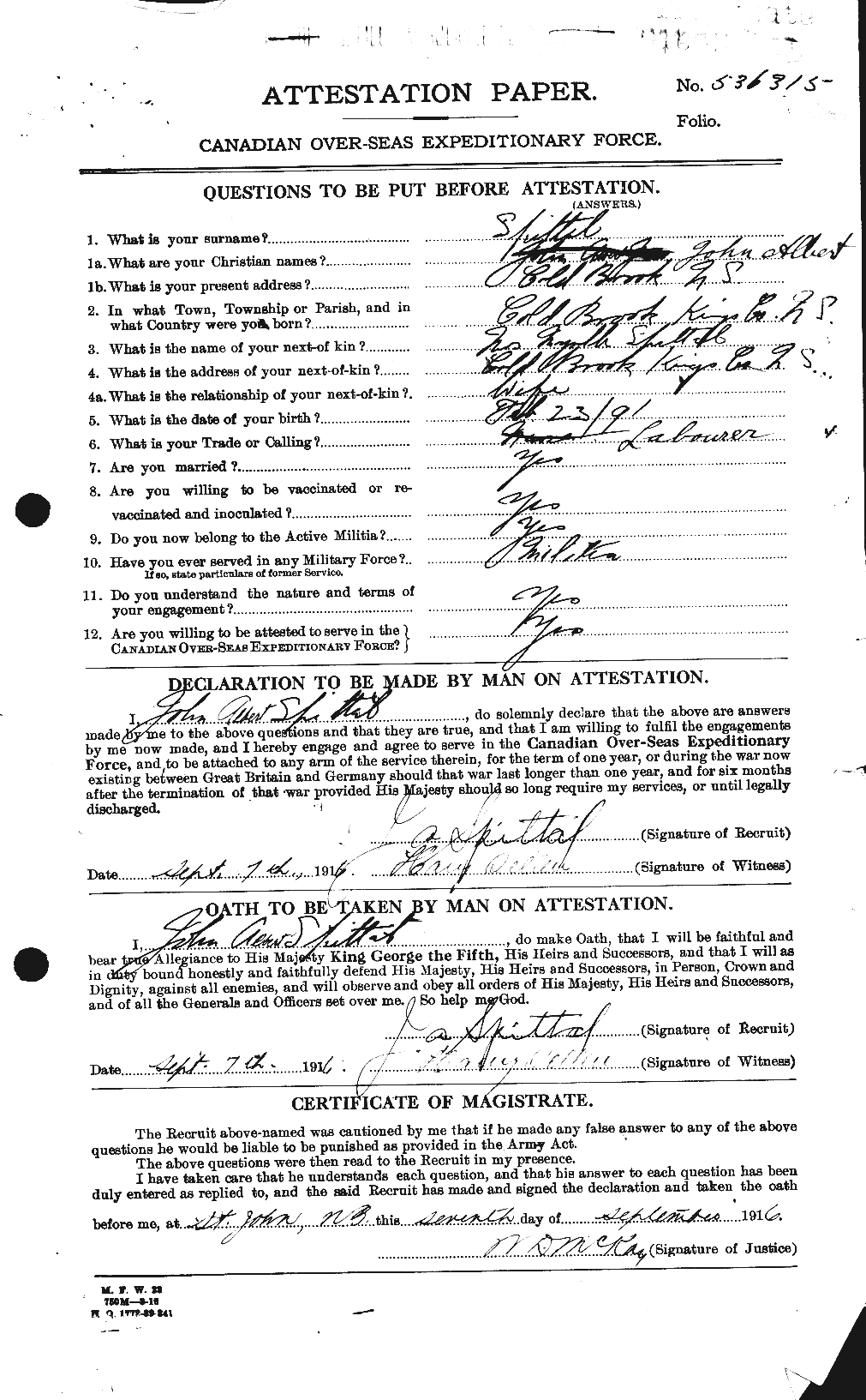 Personnel Records of the First World War - CEF 114366a