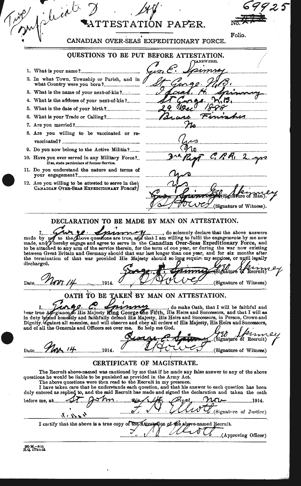 Personnel Records of the First World War - CEF 114415a