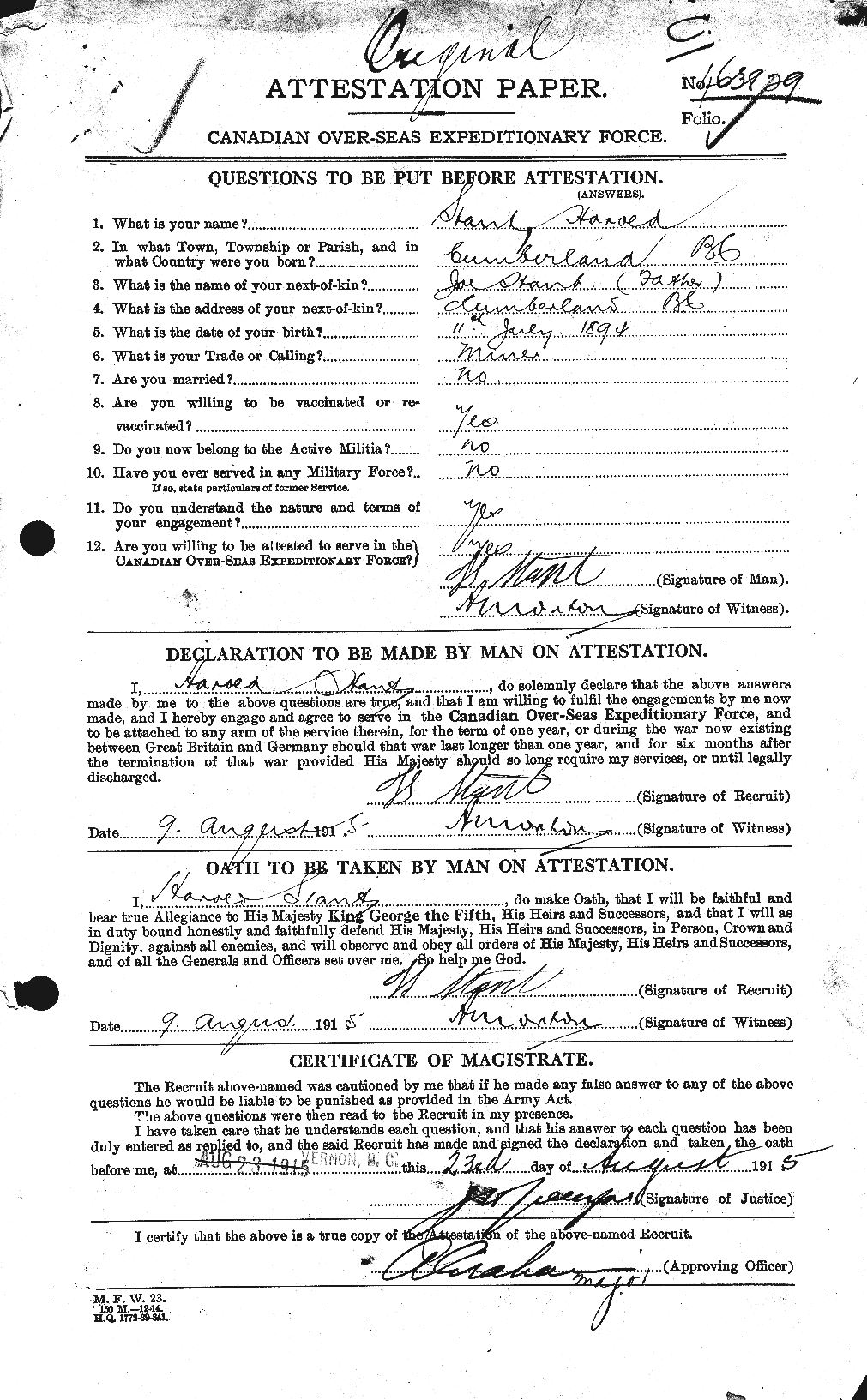 Personnel Records of the First World War - CEF 114563a