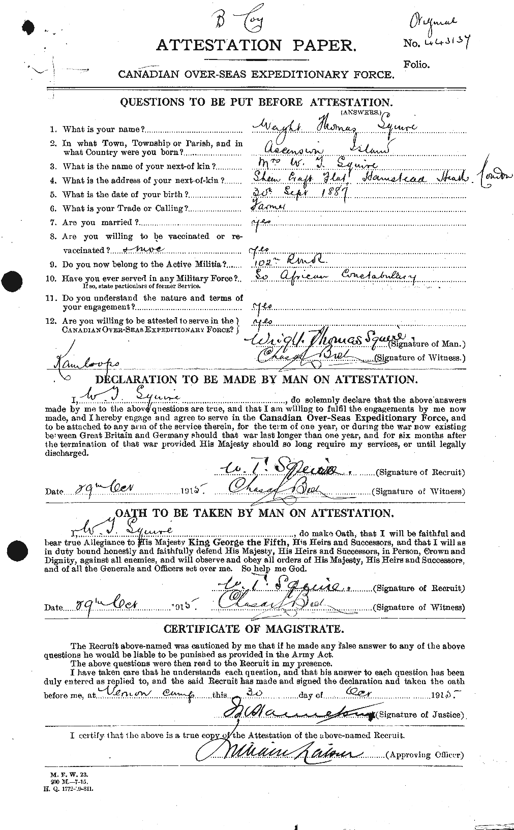 Personnel Records of the First World War - CEF 114687a