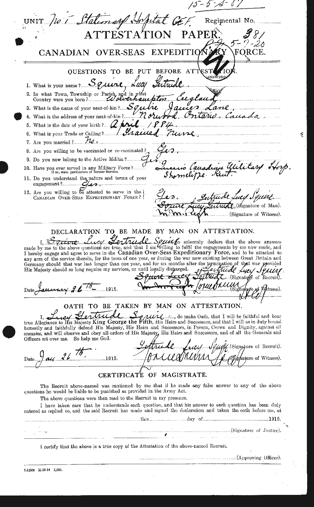 Personnel Records of the First World War - CEF 114761a