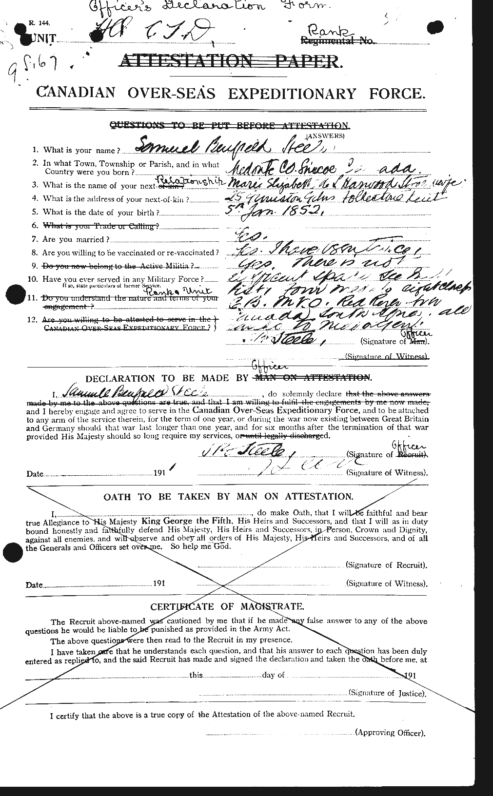 Personnel Records of the First World War - CEF 115311a