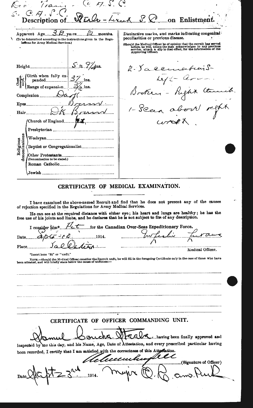 Dossiers du Personnel de la Première Guerre mondiale - CEC 115314b