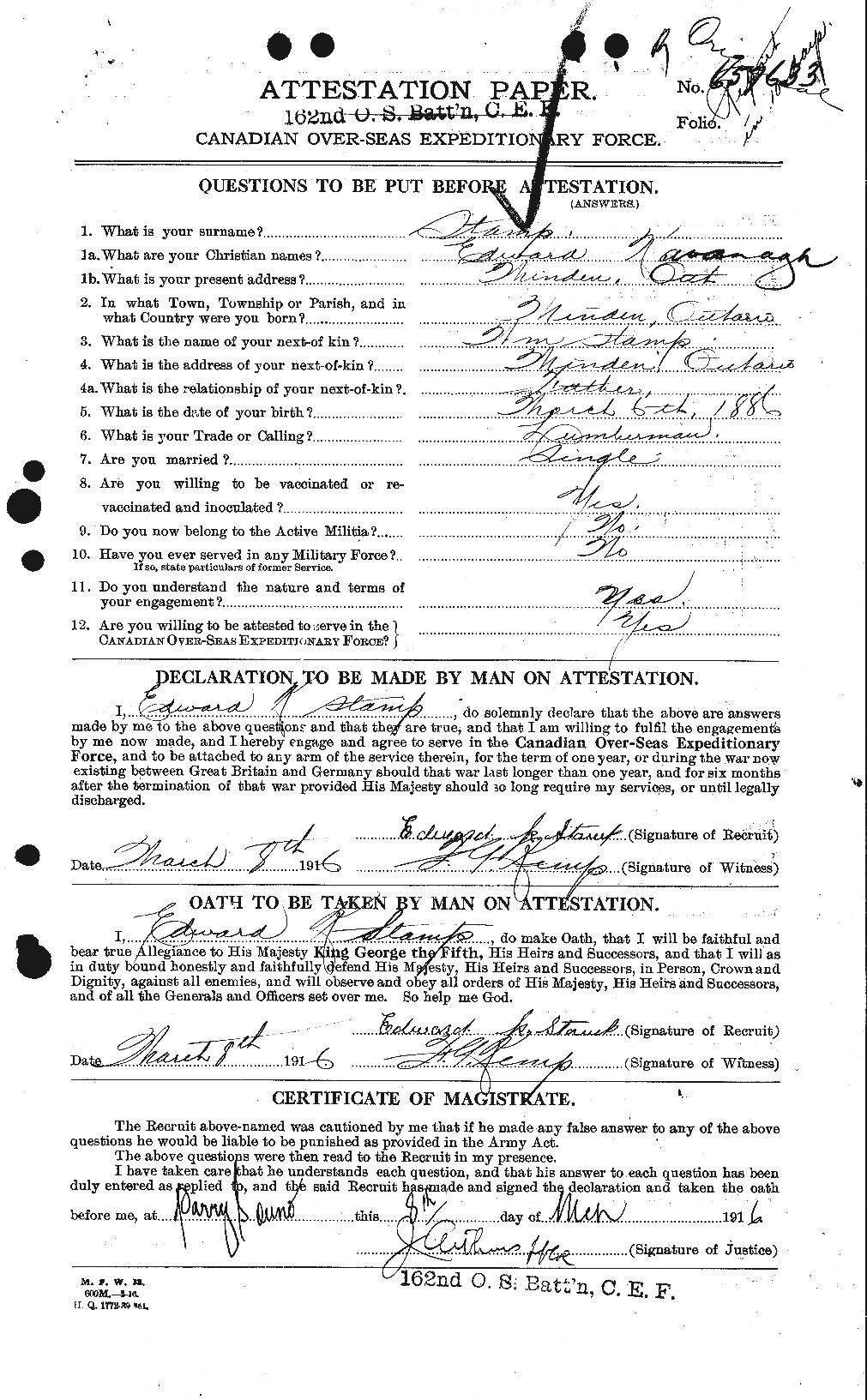 Personnel Records of the First World War - CEF 116482a