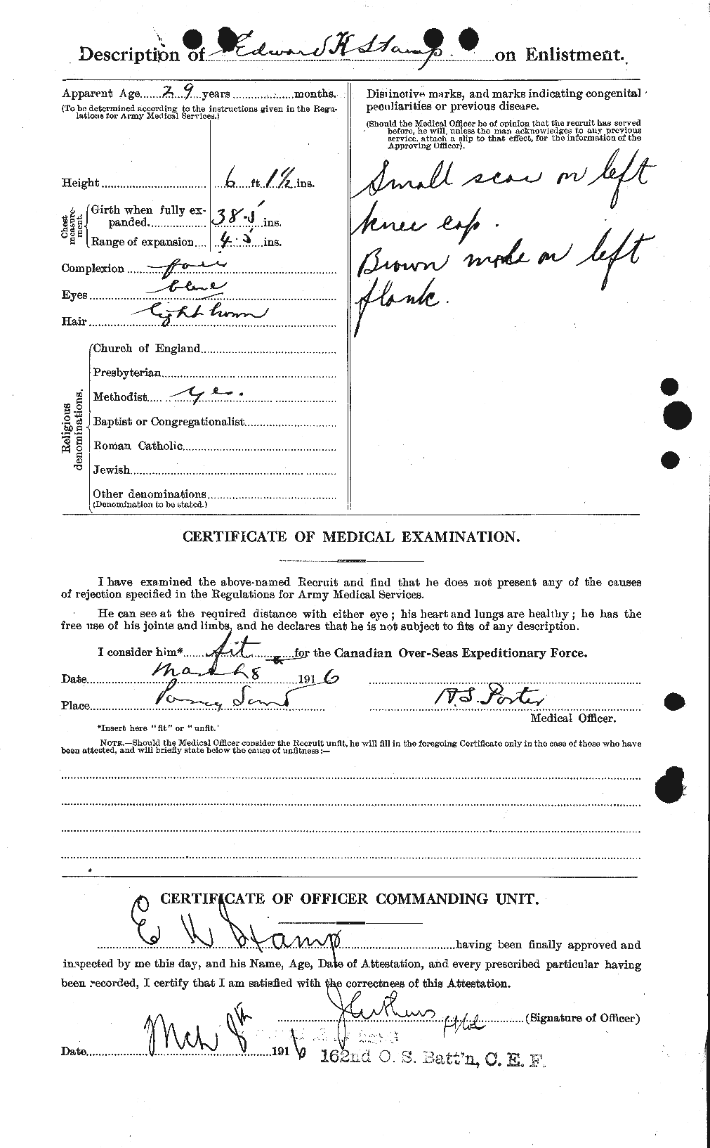 Dossiers du Personnel de la Première Guerre mondiale - CEC 116482b