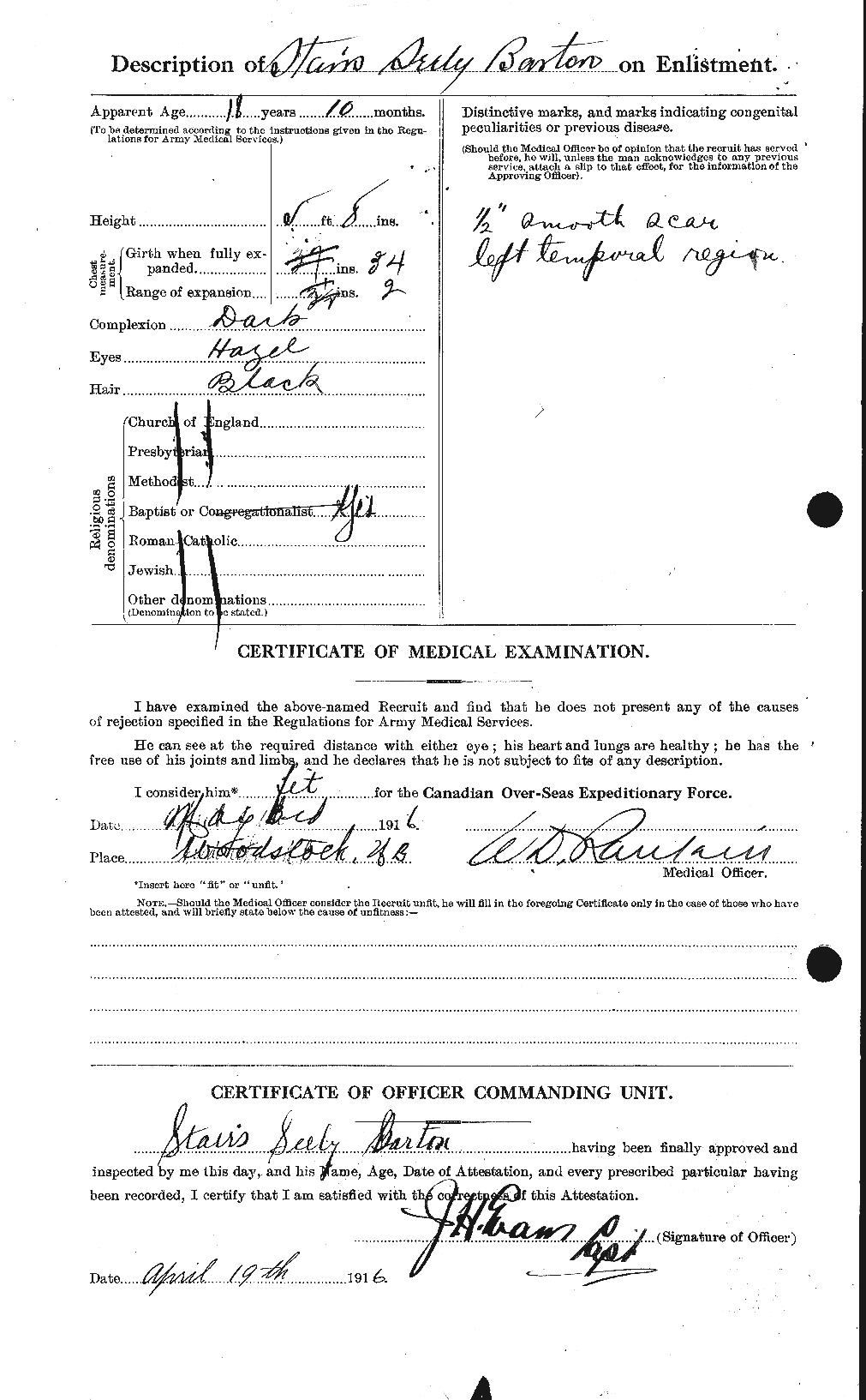 Dossiers du Personnel de la Première Guerre mondiale - CEC 116683b