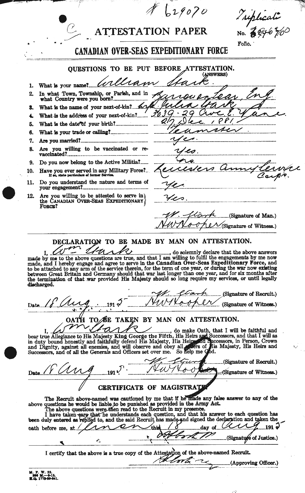 Personnel Records of the First World War - CEF 116747a