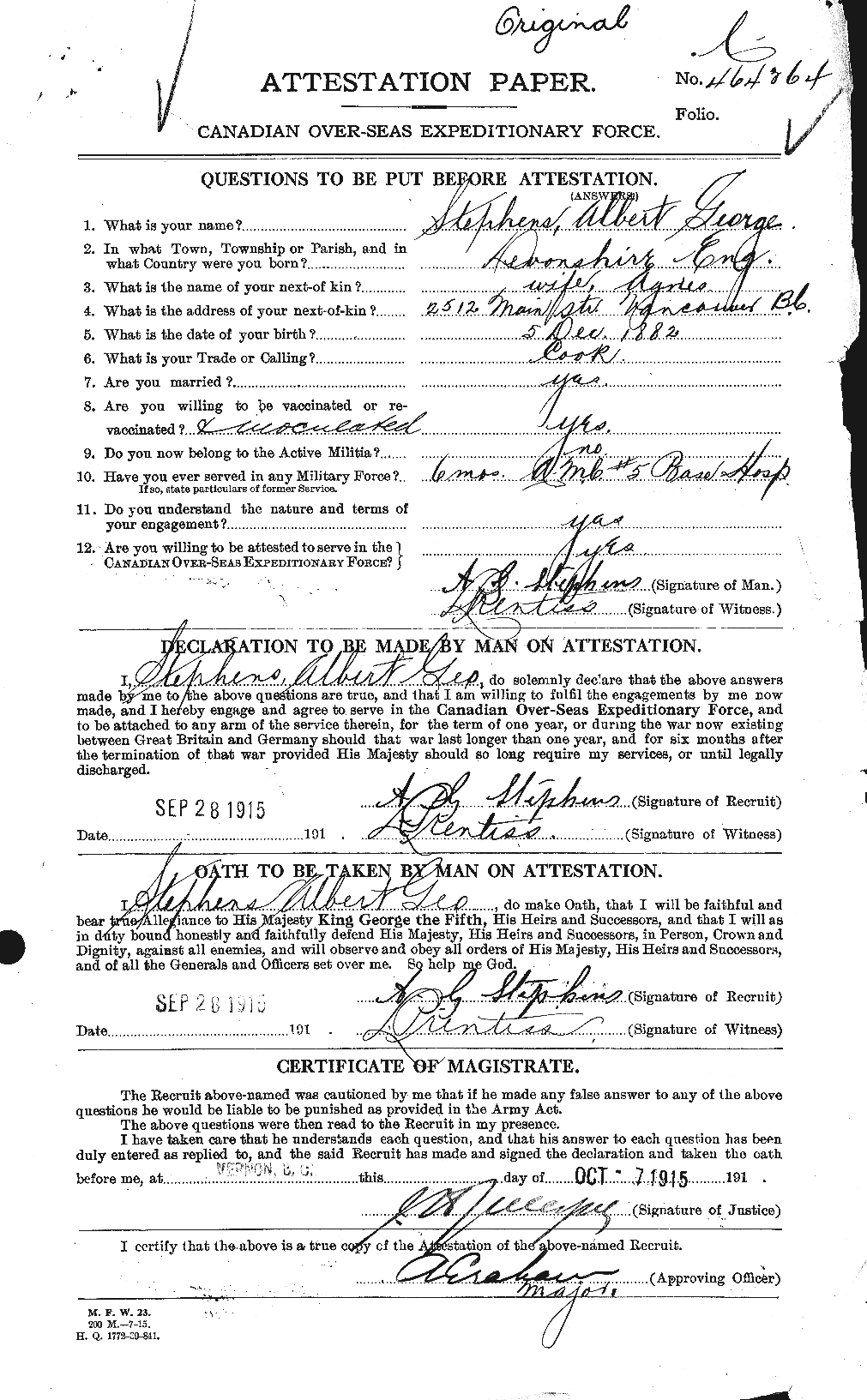 Personnel Records of the First World War - CEF 116961a