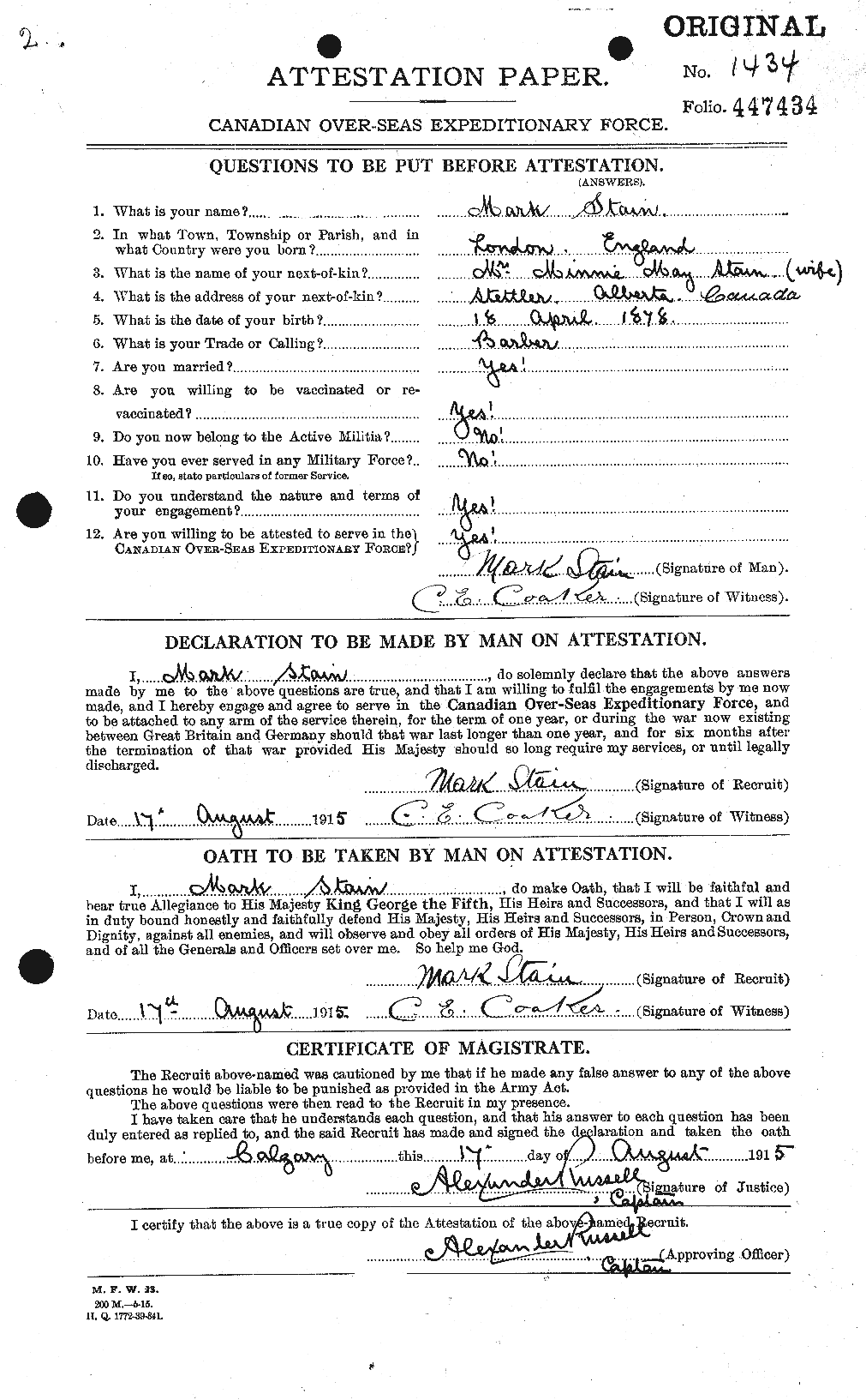 Personnel Records of the First World War - CEF 117291a