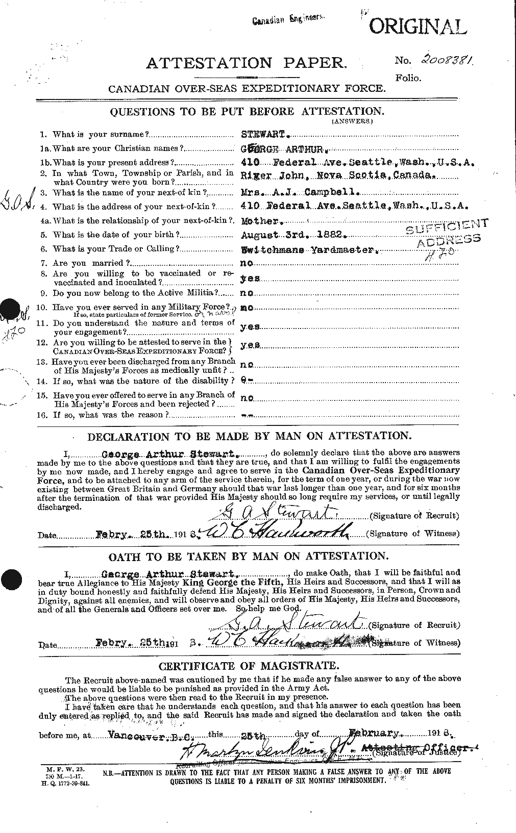 Personnel Records of the First World War - CEF 117523a