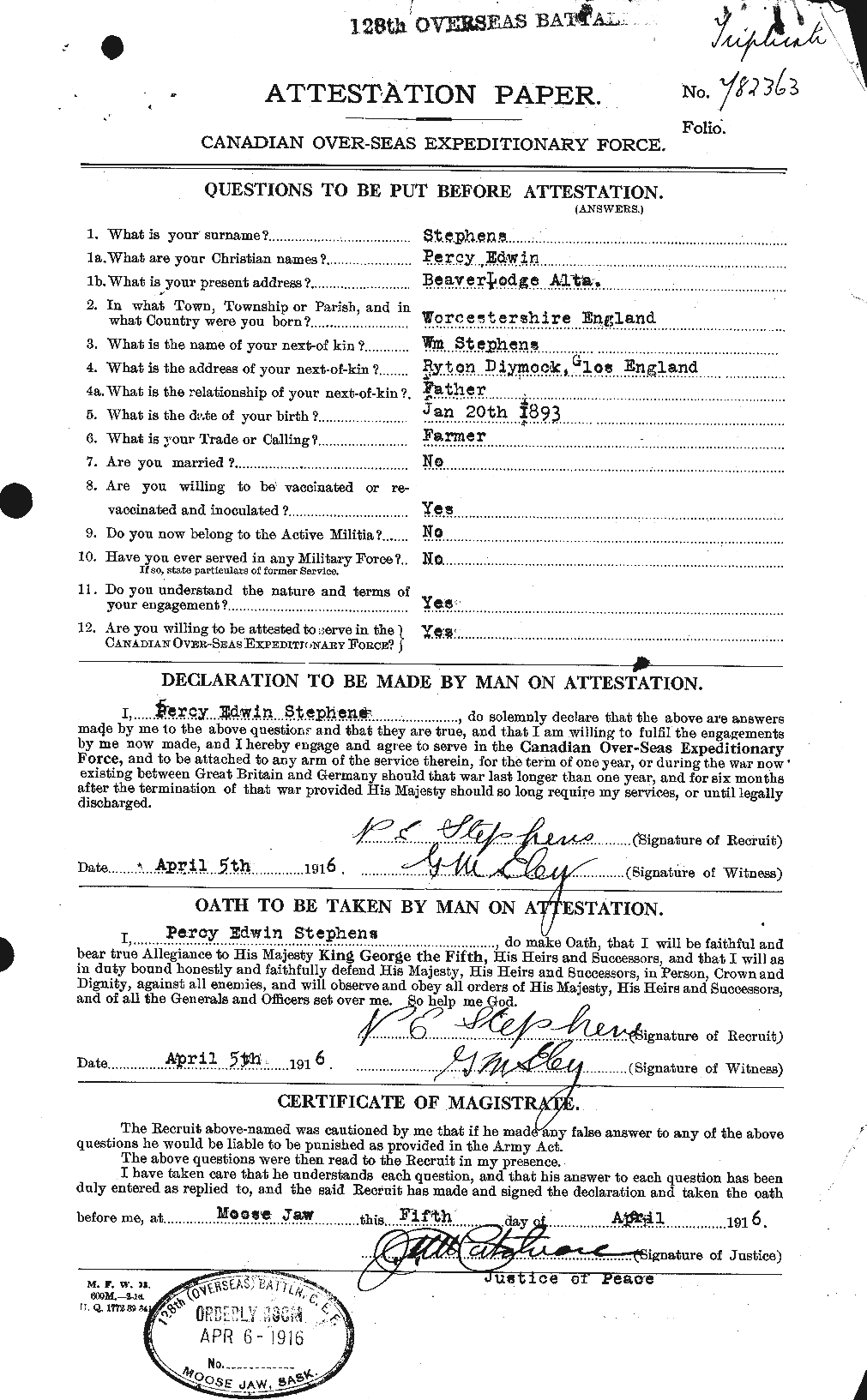 Personnel Records of the First World War - CEF 117601a