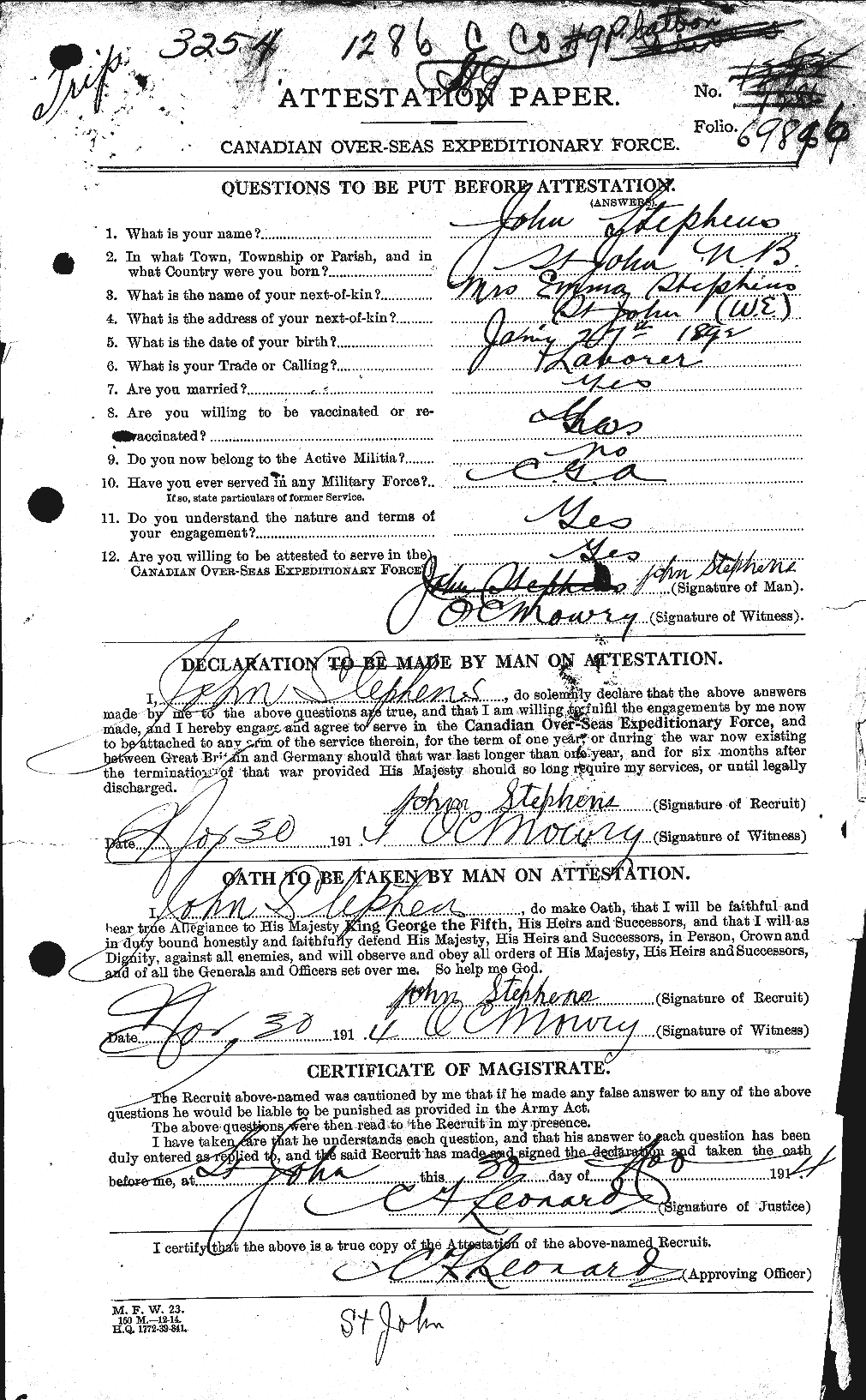 Personnel Records of the First World War - CEF 117799a