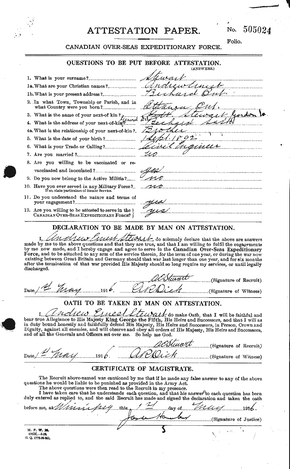 Personnel Records of the First World War - CEF 118519a