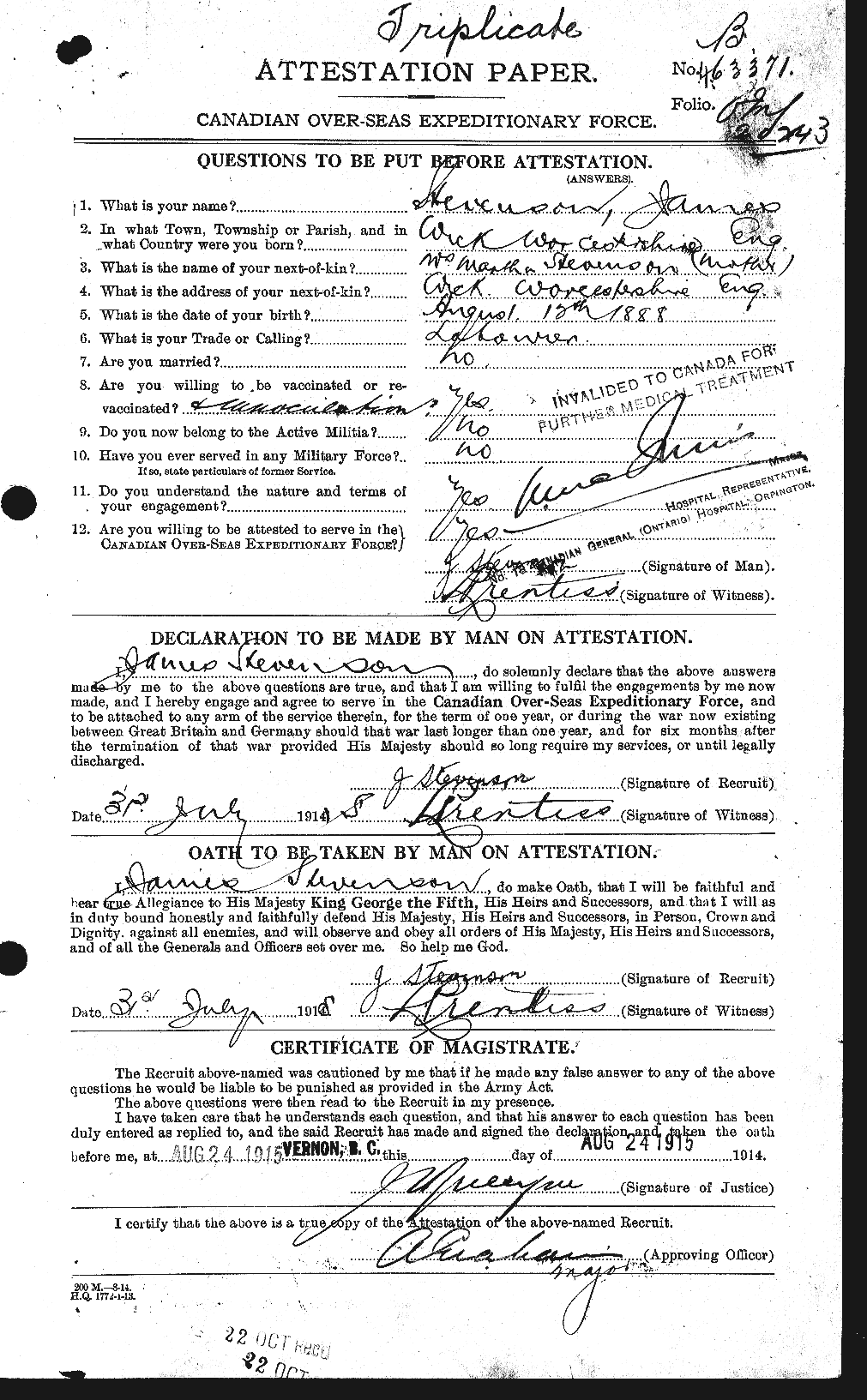 Personnel Records of the First World War - CEF 119022a