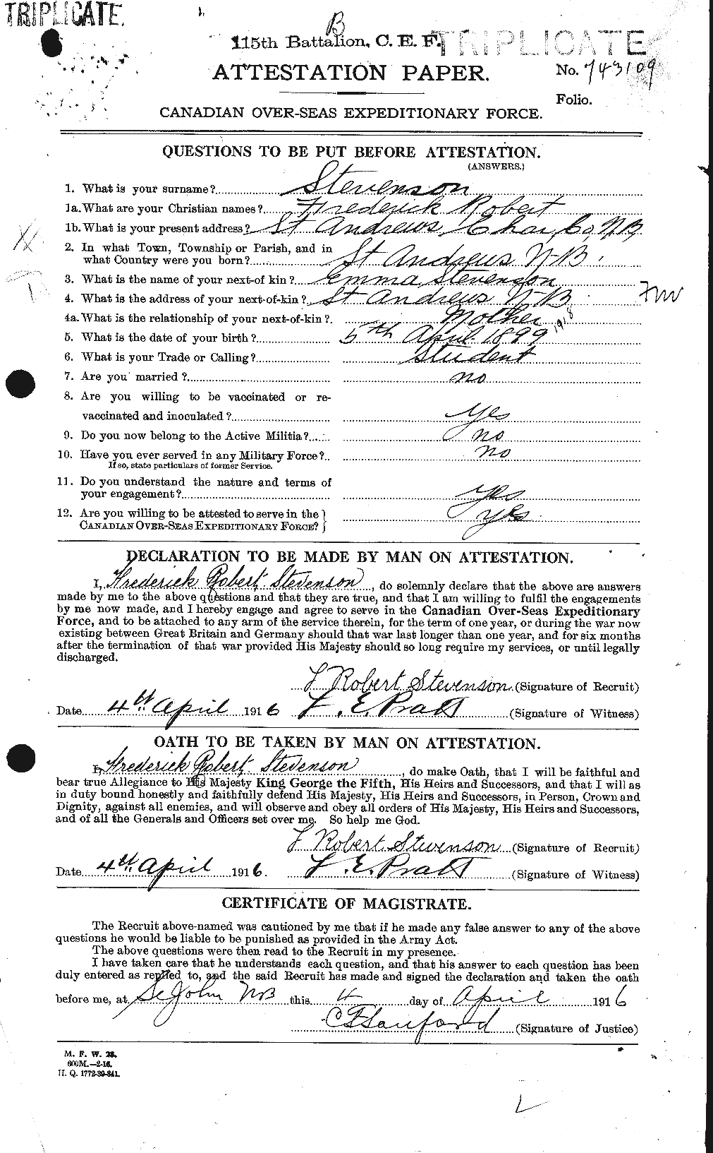 Personnel Records of the First World War - CEF 119097a