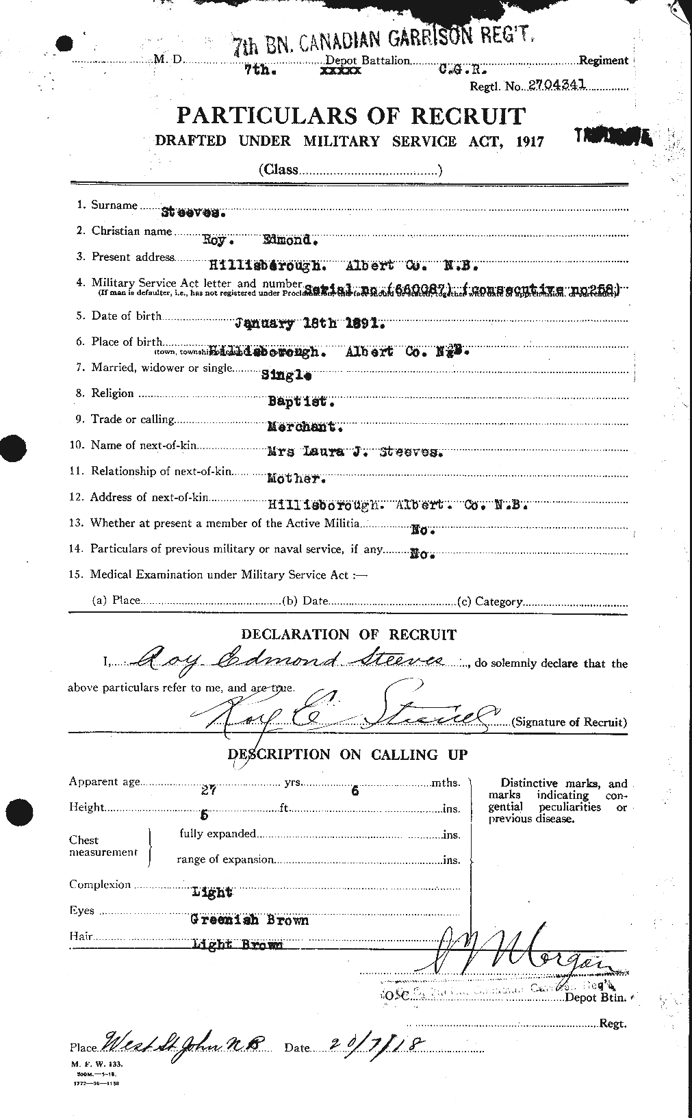 Personnel Records of the First World War - CEF 119389a