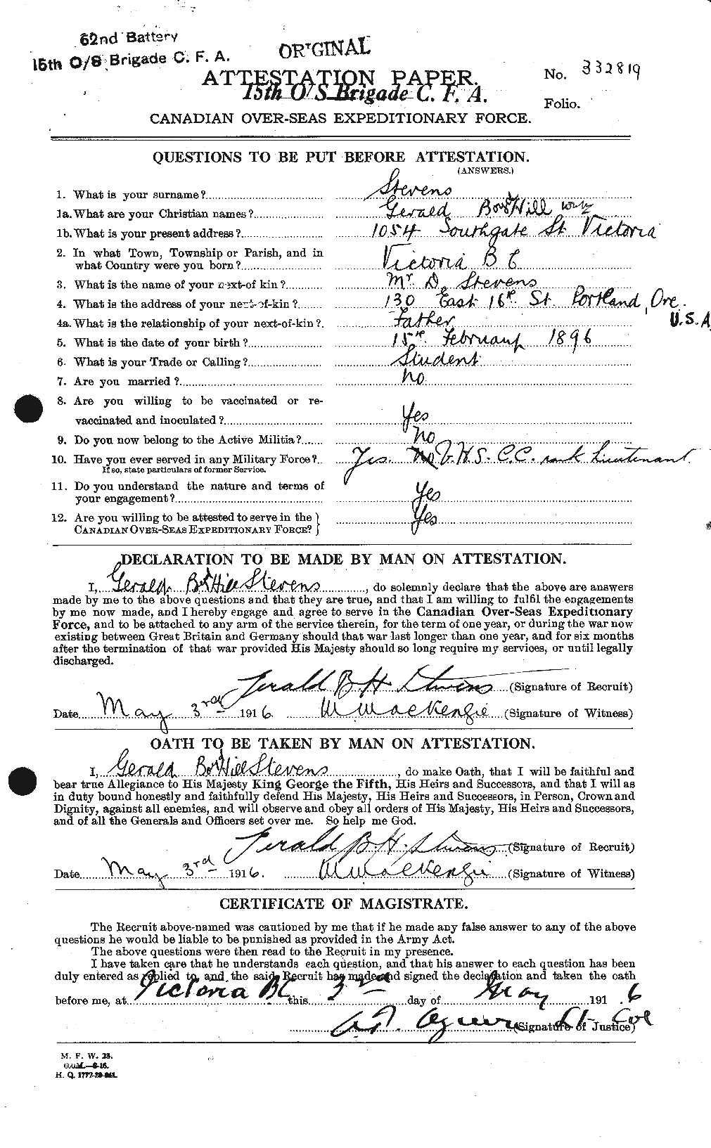 Personnel Records of the First World War - CEF 119576a