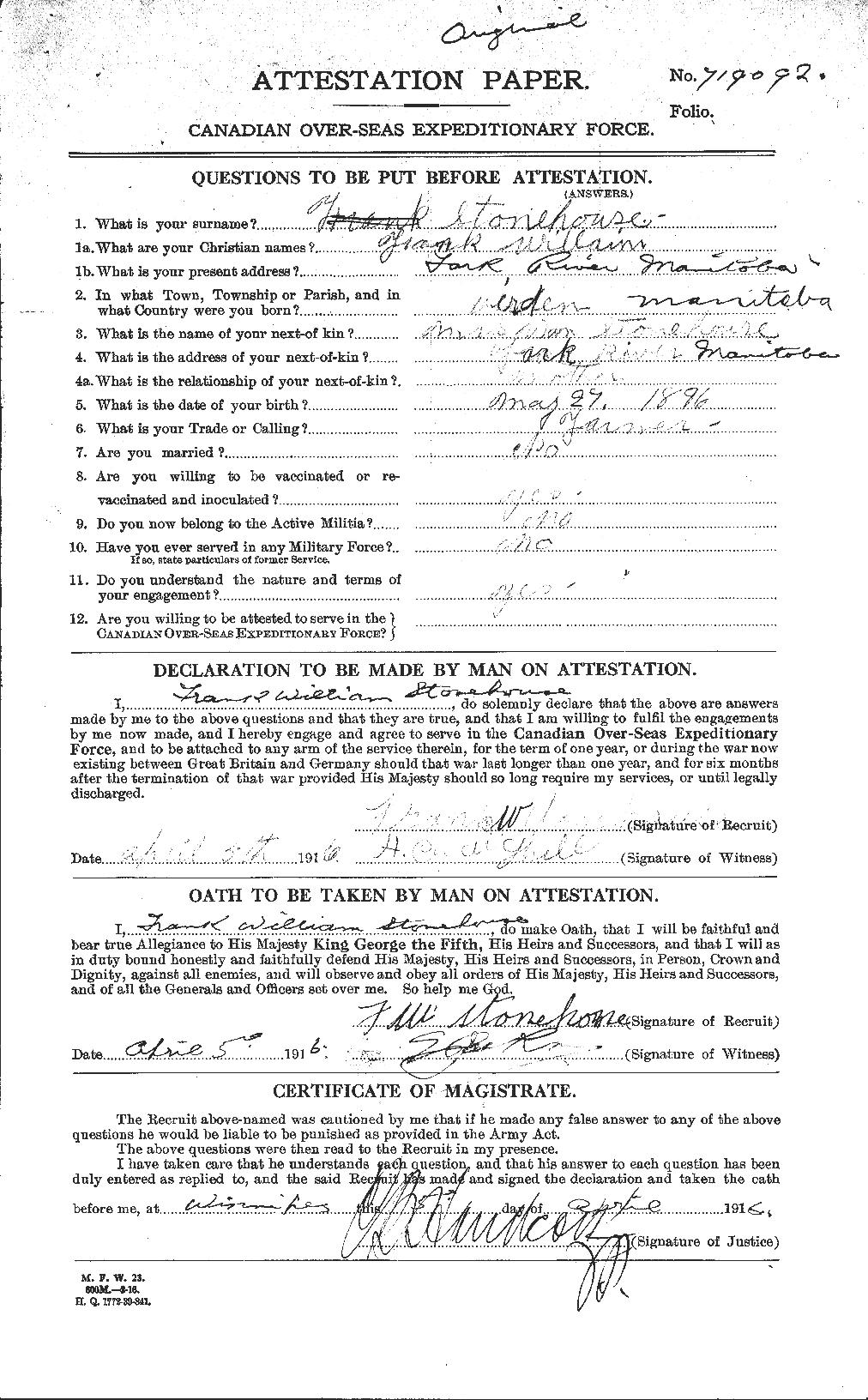 Personnel Records of the First World War - CEF 121539a