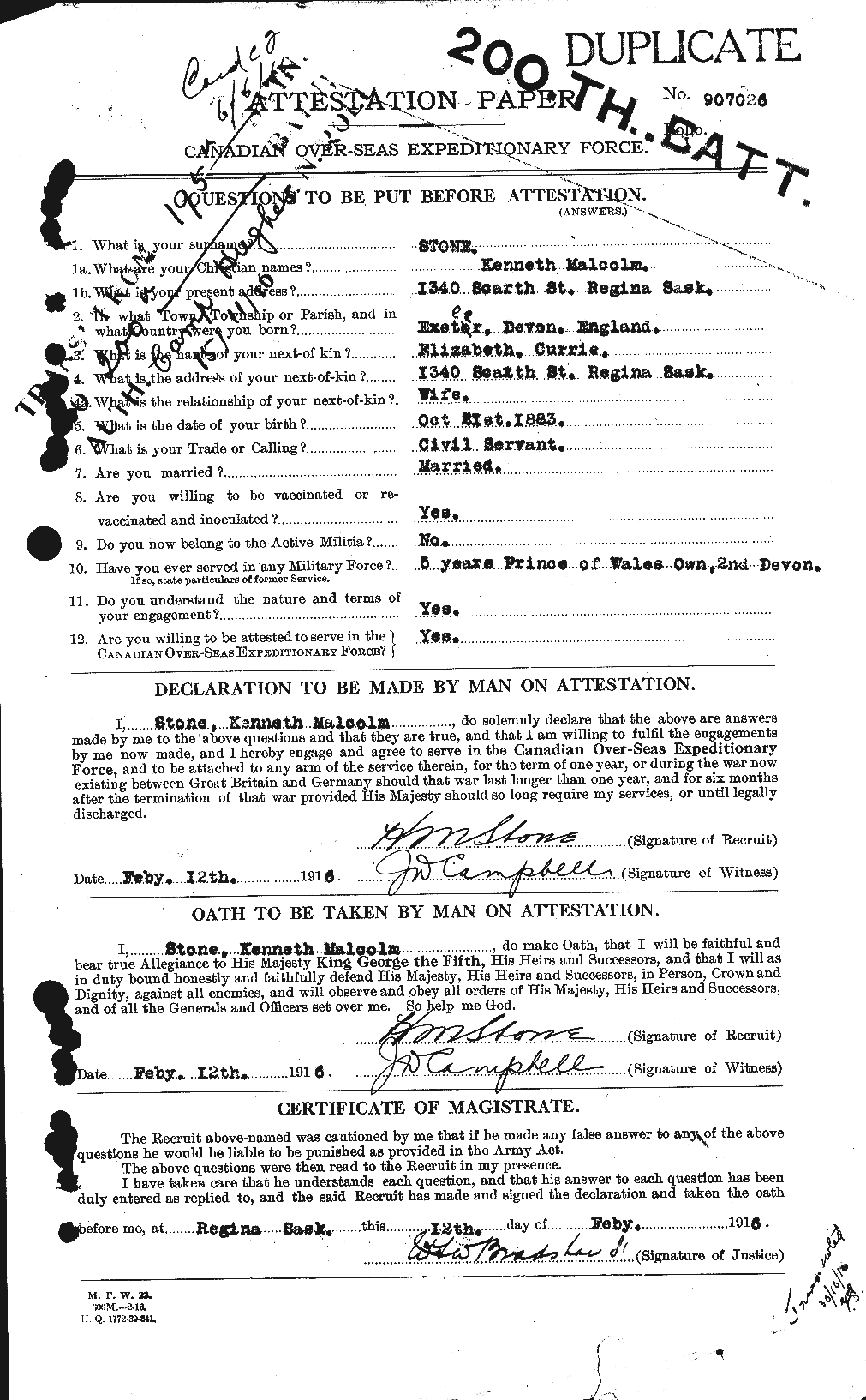 Personnel Records of the First World War - CEF 121920a
