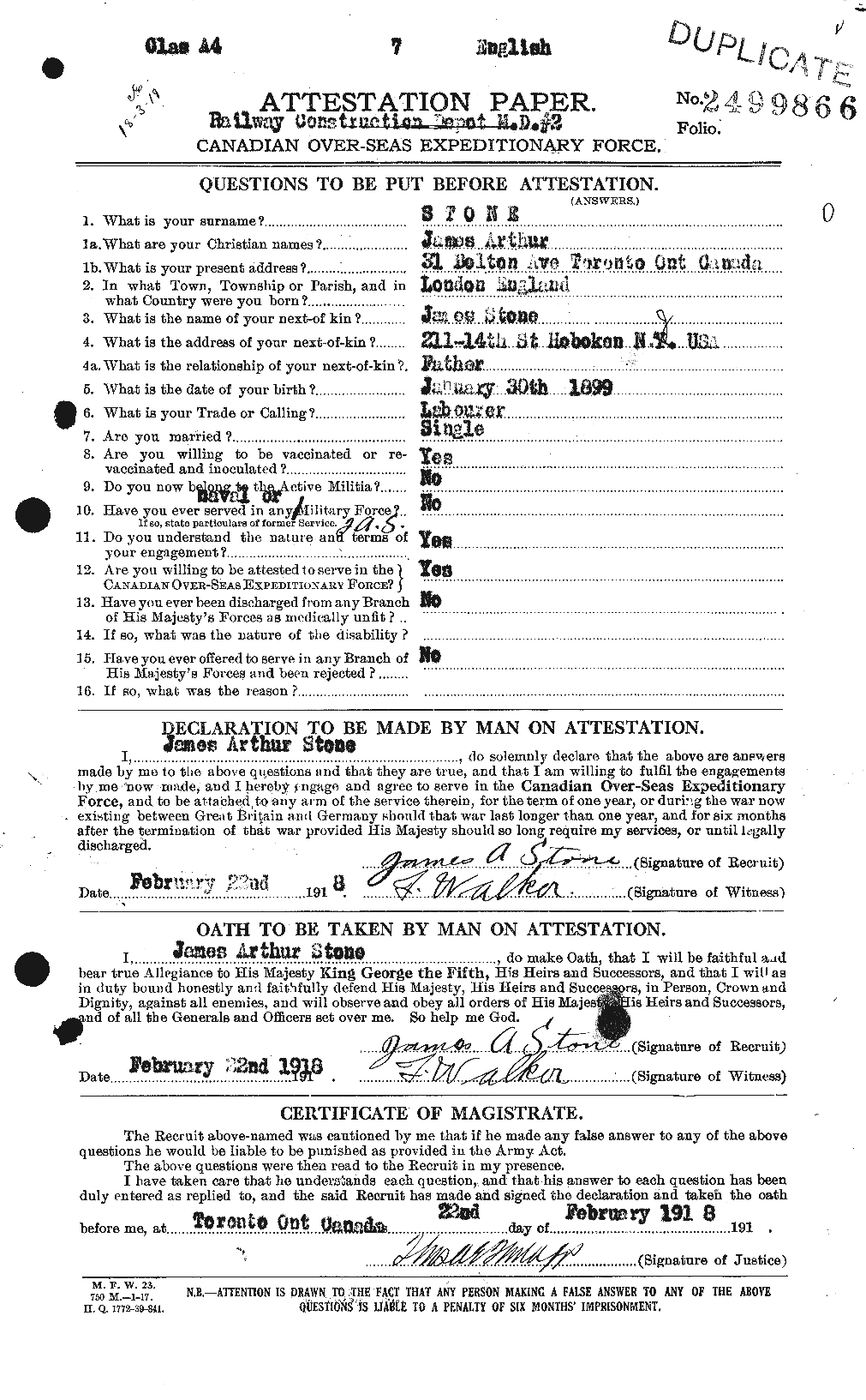 Personnel Records of the First World War - CEF 121960a