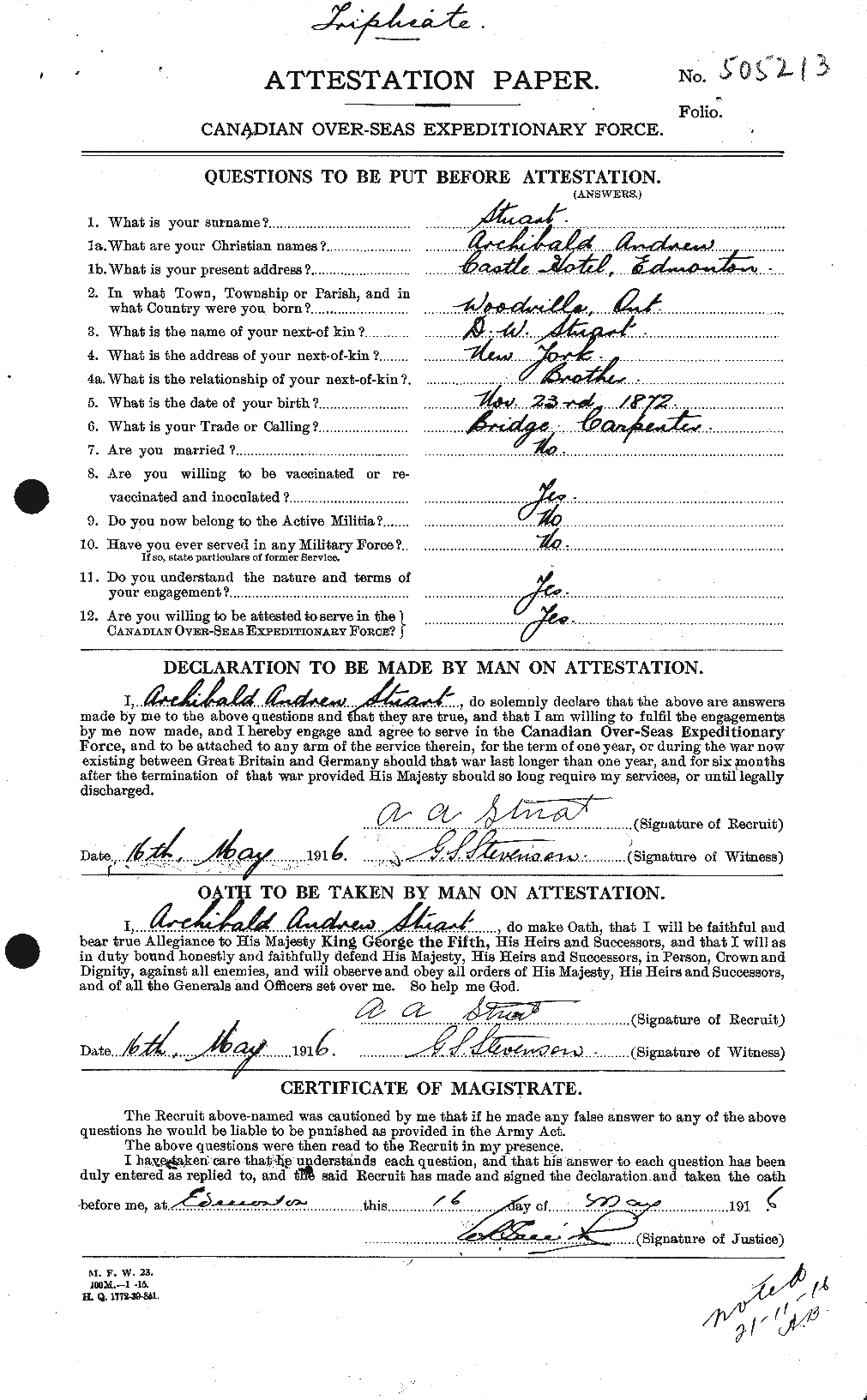 Personnel Records of the First World War - CEF 122316a