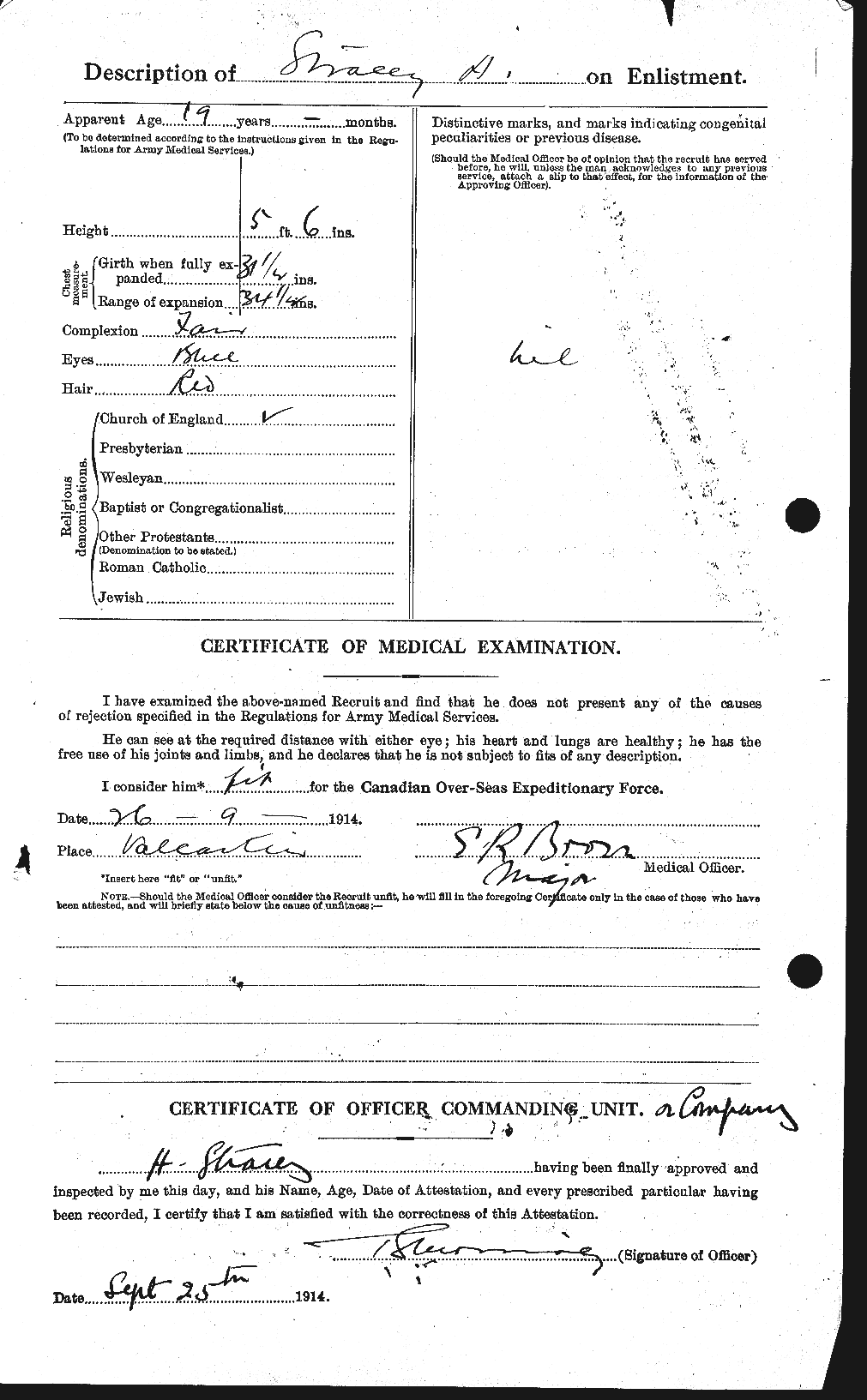 Dossiers du Personnel de la Première Guerre mondiale - CEC 122366b
