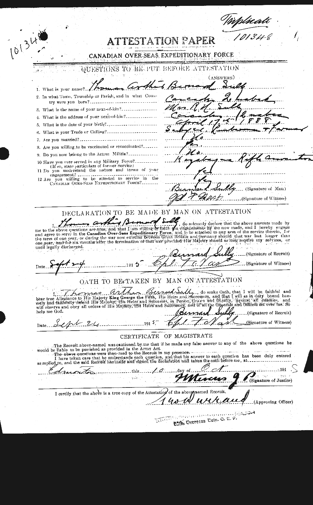 Personnel Records of the First World War - CEF 124086a