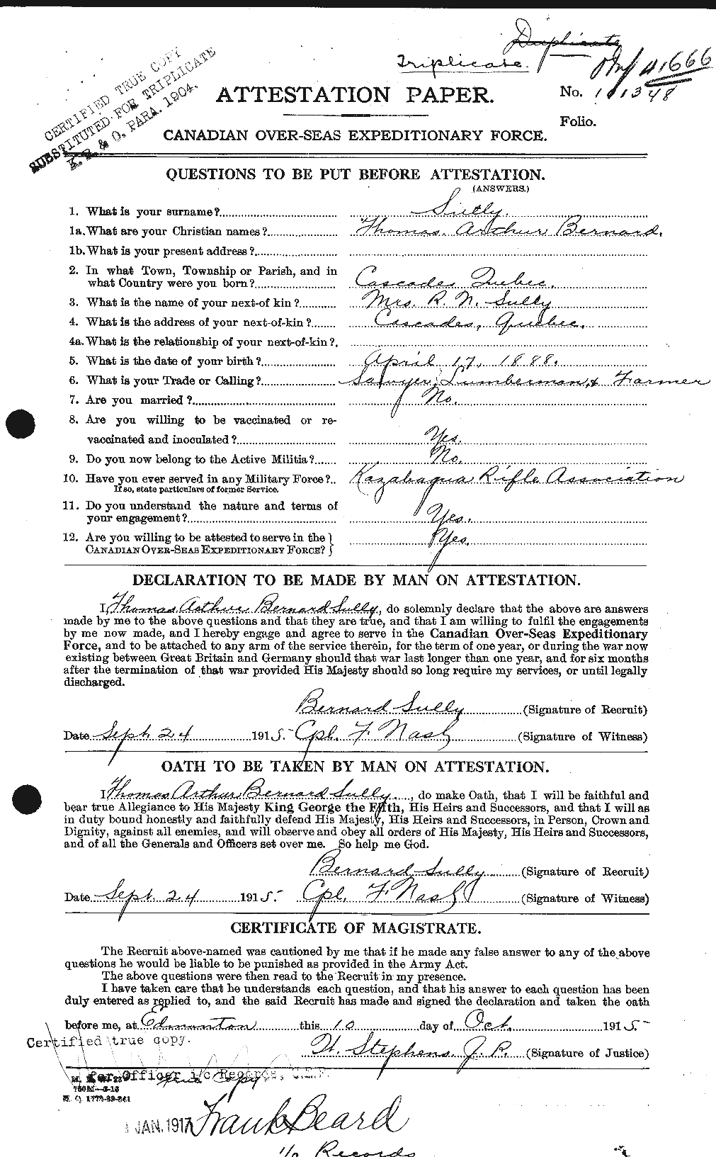 Personnel Records of the First World War - CEF 124087a