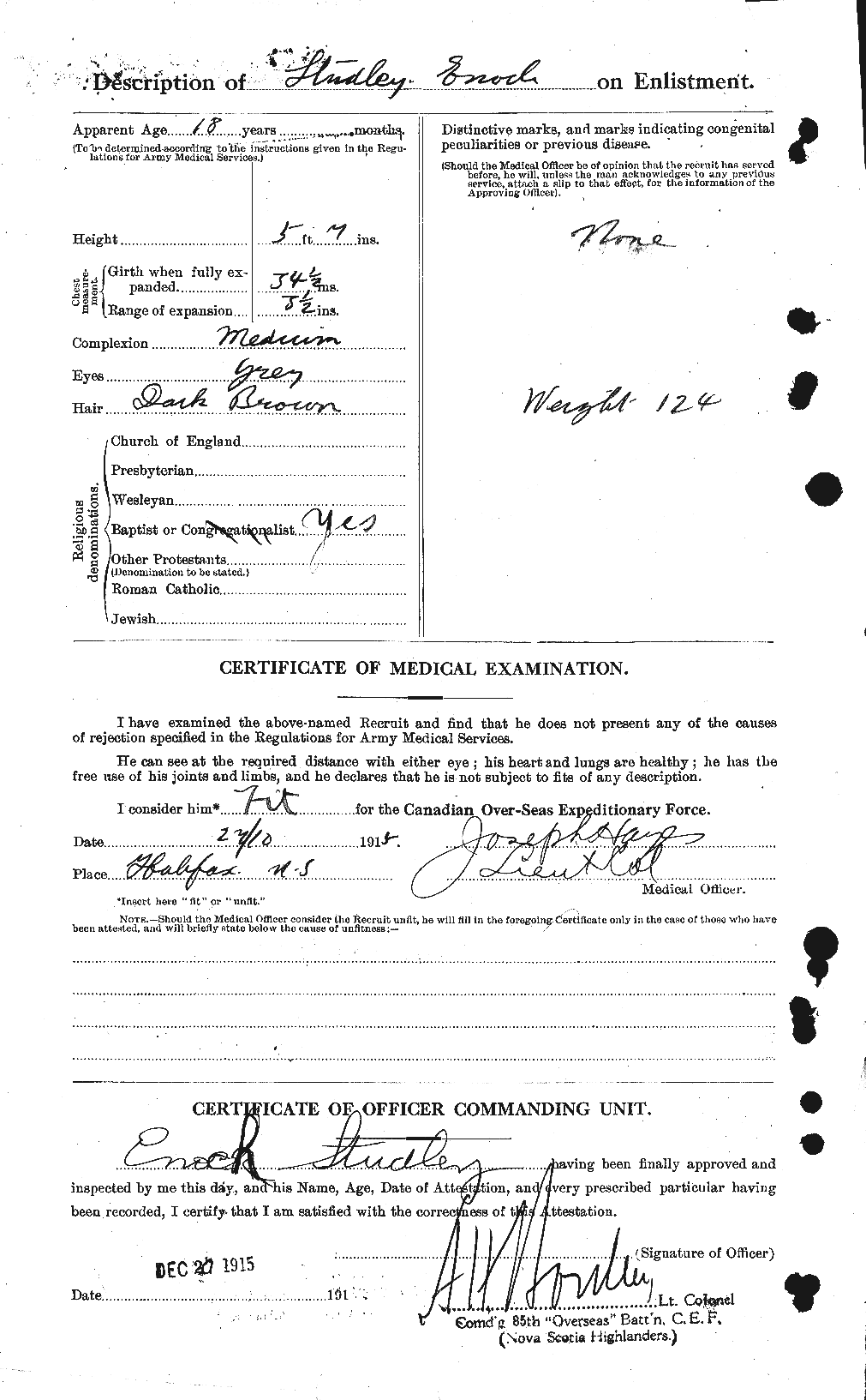 Personnel Records of the First World War - CEF 124216b
