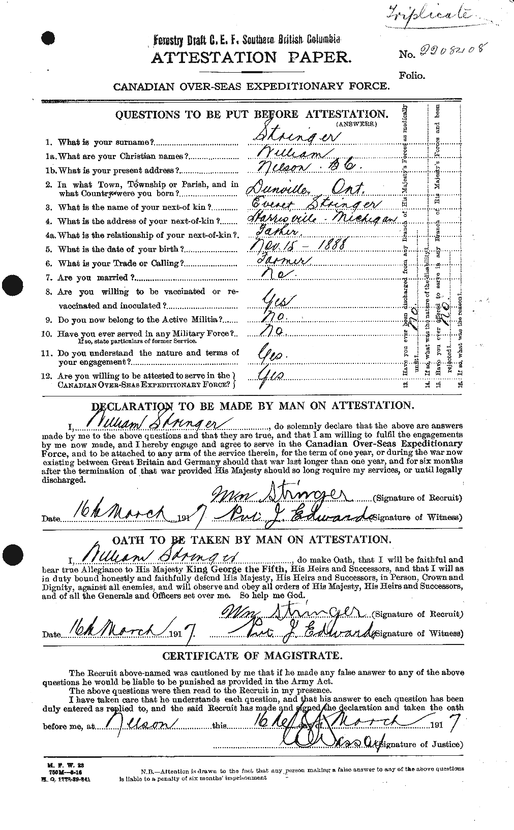 Personnel Records of the First World War - CEF 124509a