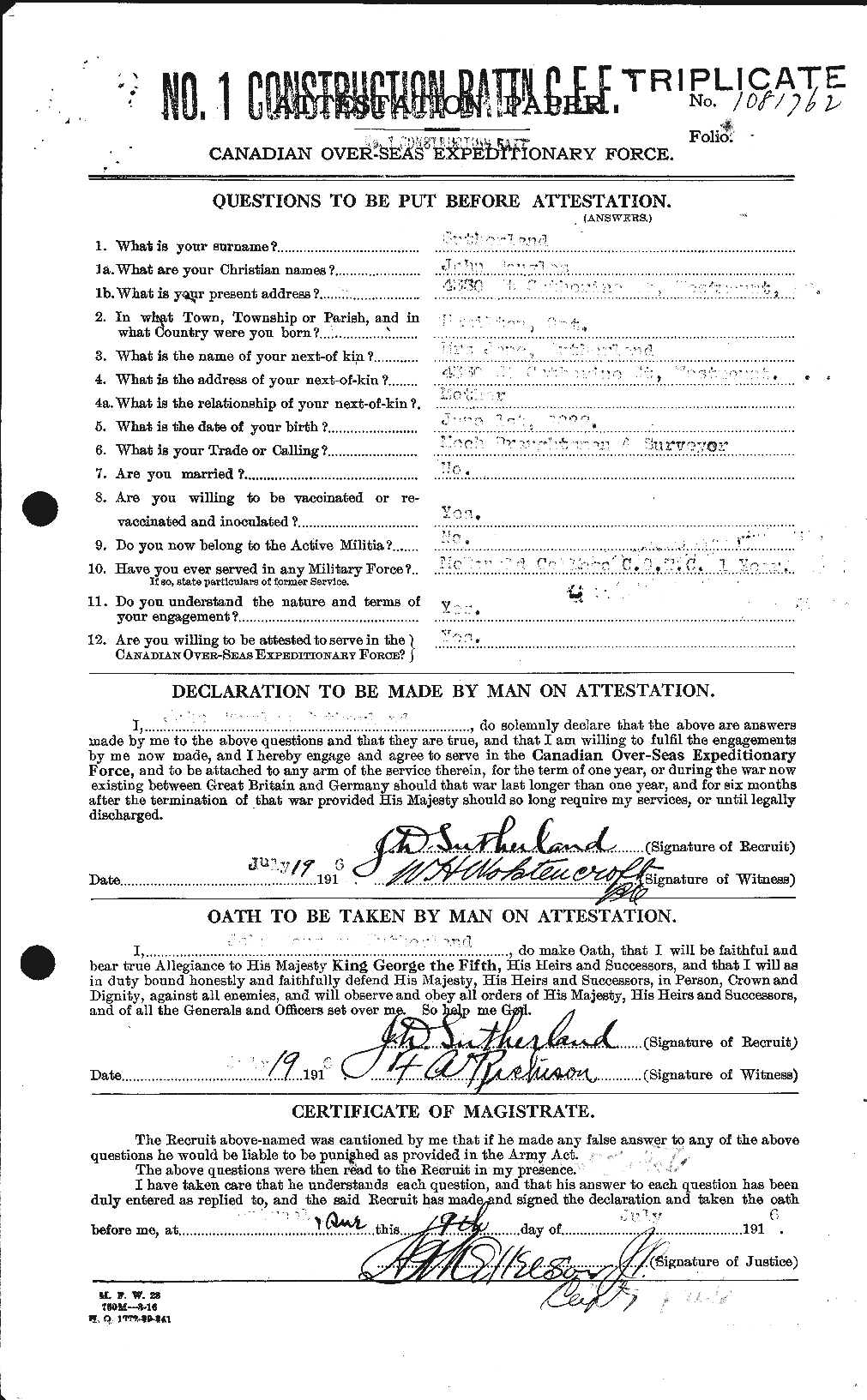 Personnel Records of the First World War - CEF 124696a