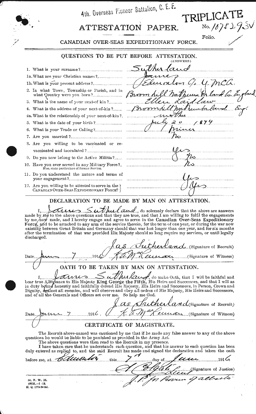 Personnel Records of the First World War - CEF 124760a