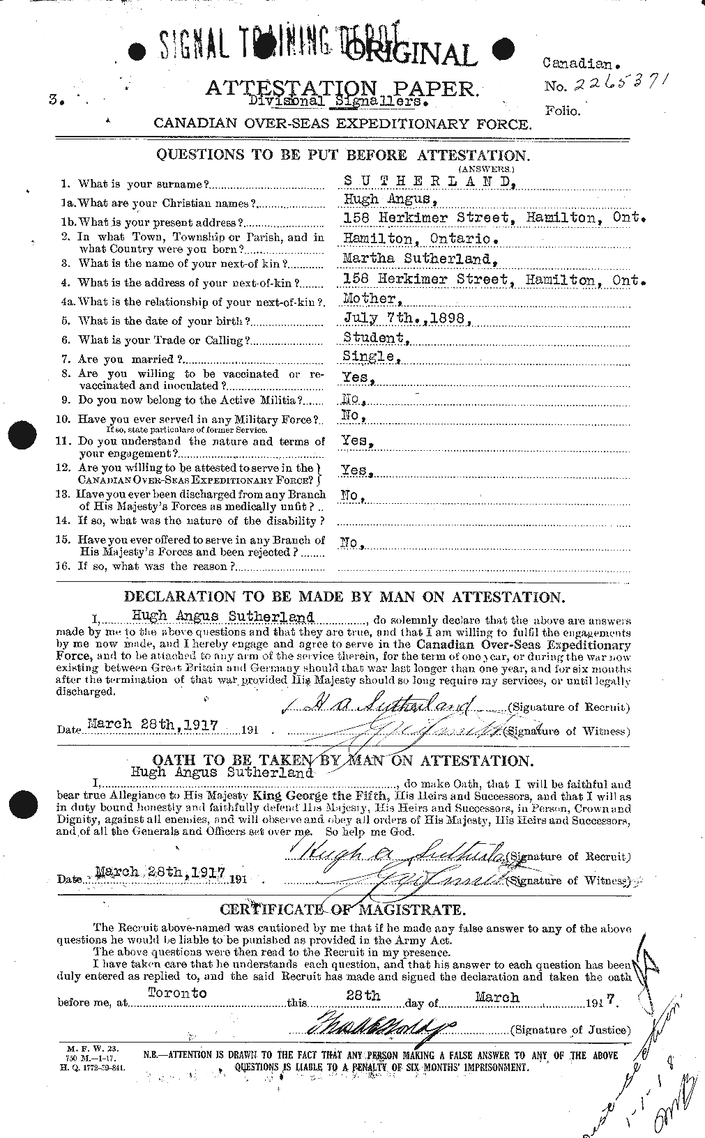 Personnel Records of the First World War - CEF 124789a
