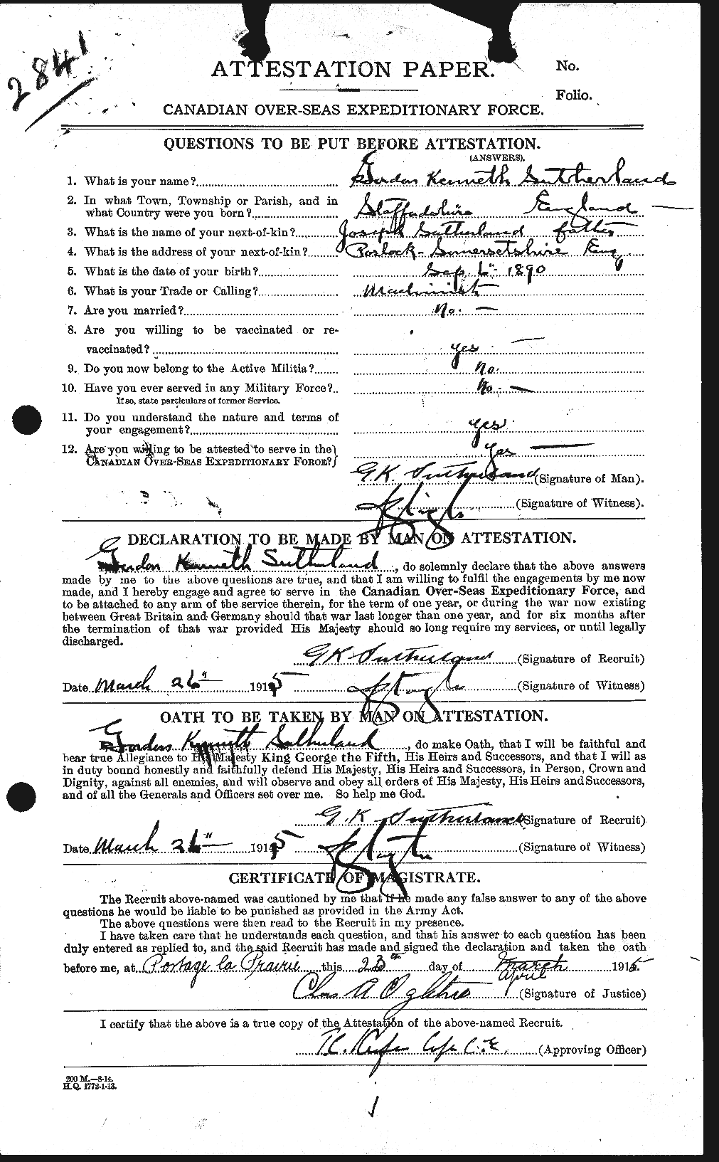 Personnel Records of the First World War - CEF 124827a