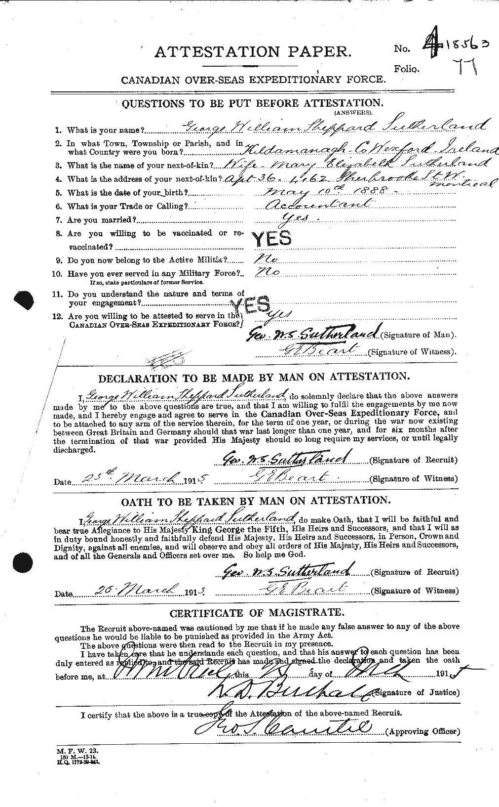 Personnel Records of the First World War - CEF 124838a