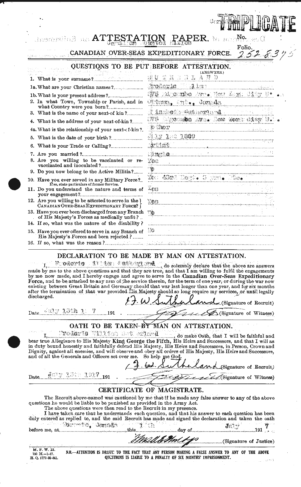Personnel Records of the First World War - CEF 124869a