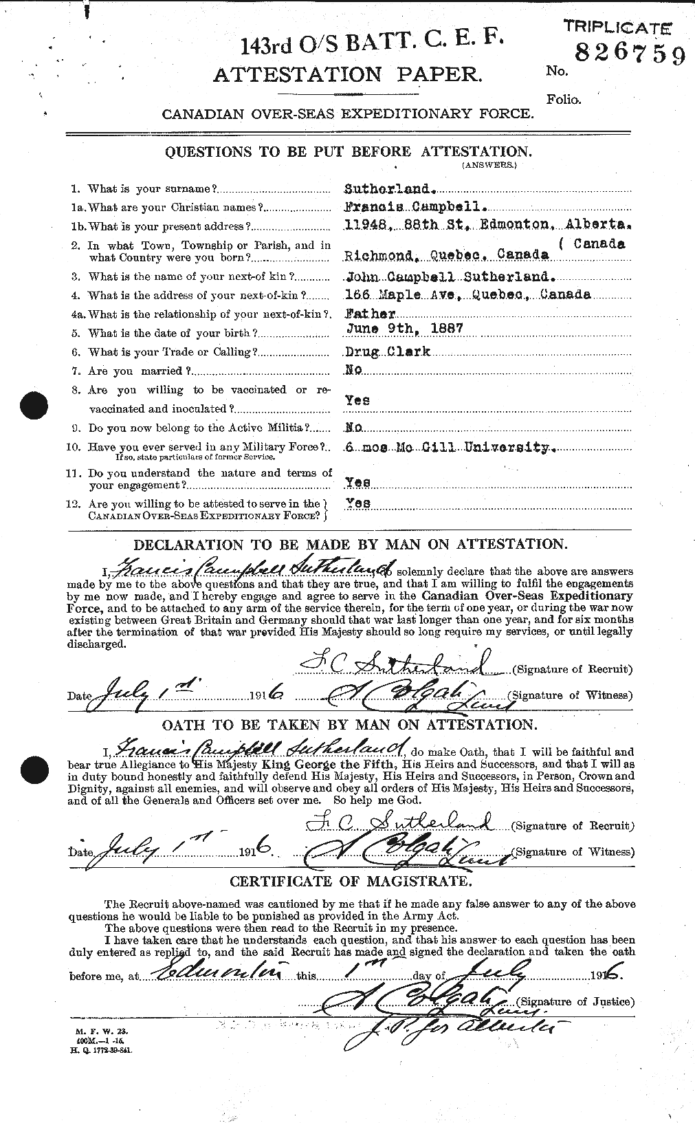 Personnel Records of the First World War - CEF 124887a