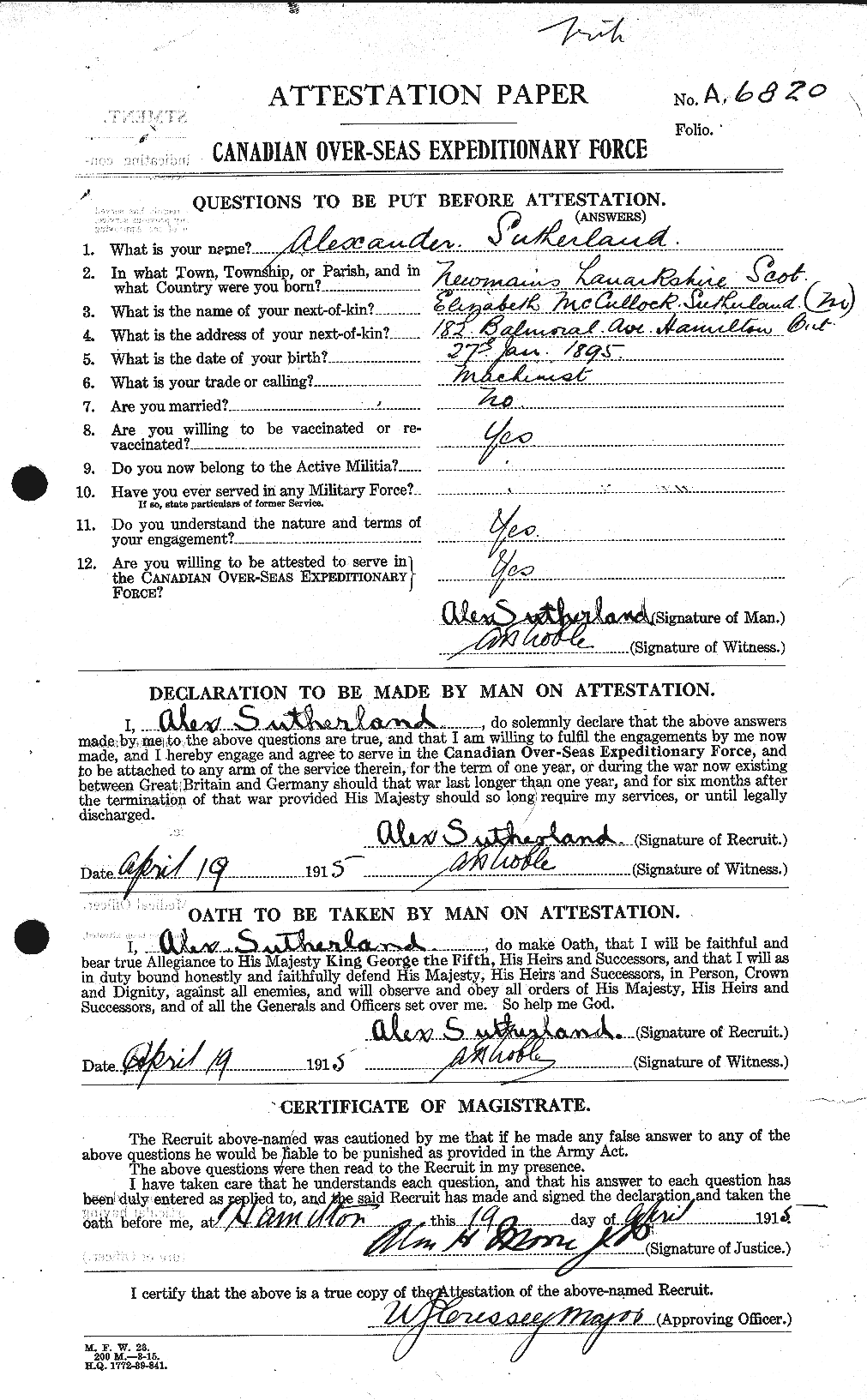Personnel Records of the First World War - CEF 125355a