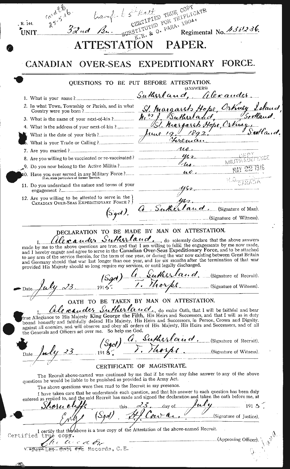Personnel Records of the First World War - CEF 125378a