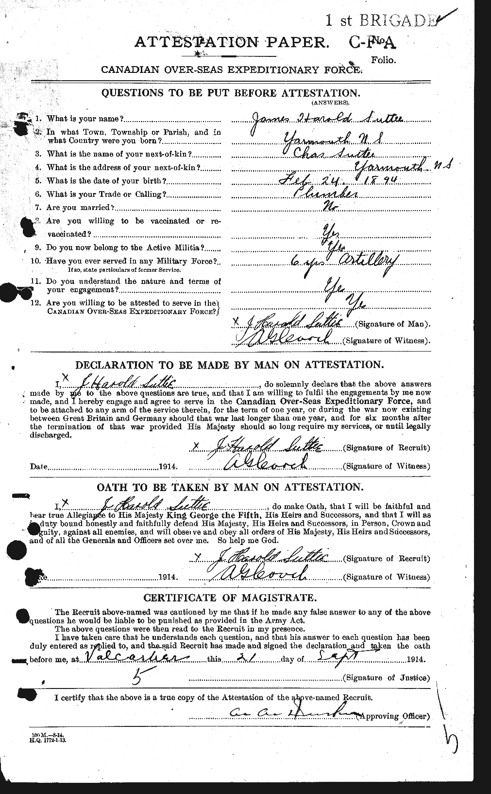 Personnel Records of the First World War - CEF 126305a
