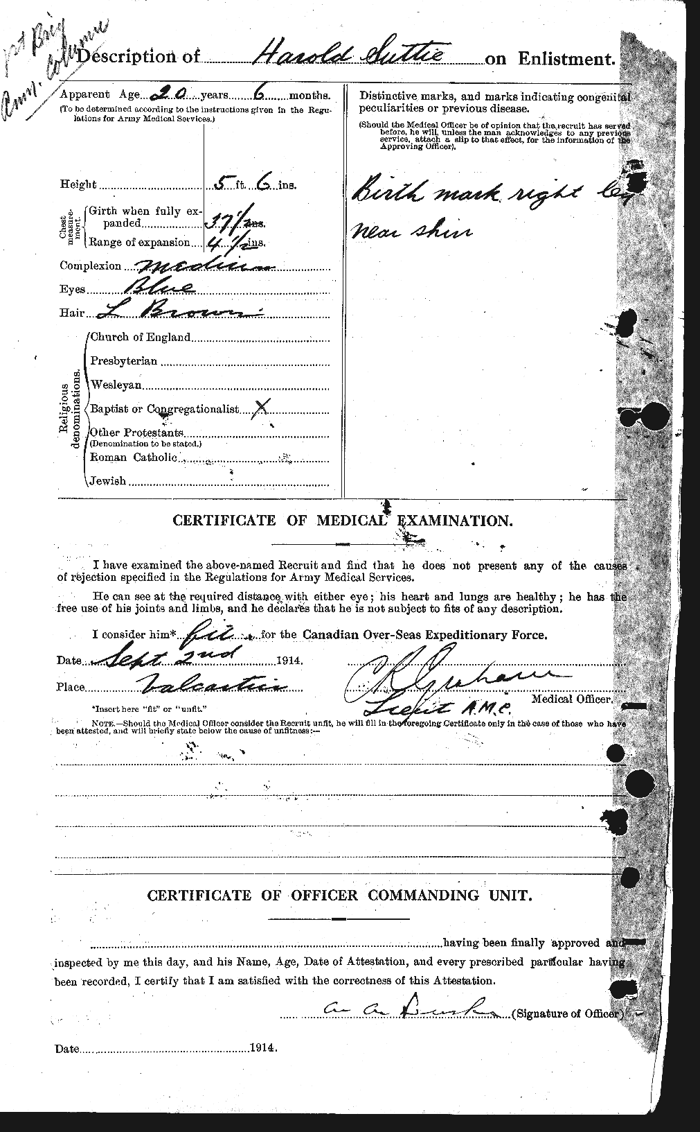 Personnel Records of the First World War - CEF 126305b